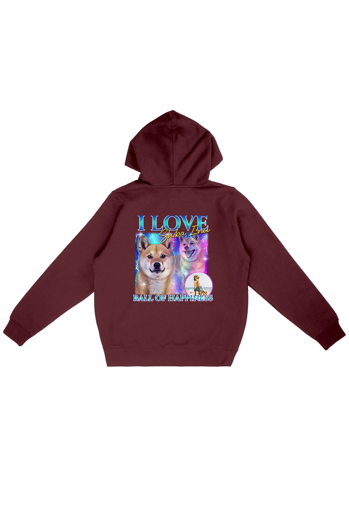 Oat Milk Club Damen vegan Hoodie Ball Of Happiness Burgundy