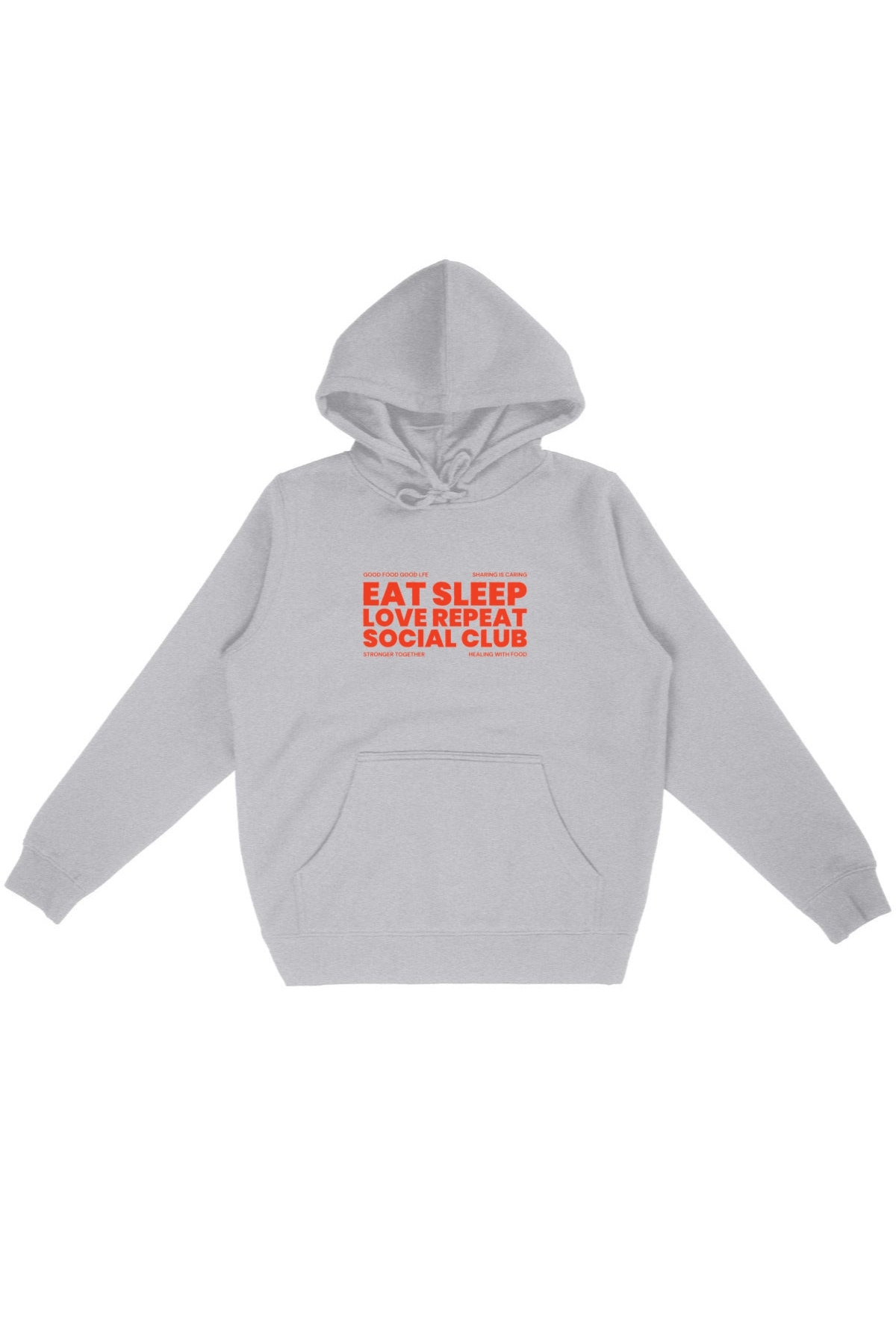 Oat Milk Club Damen vegan Hoodie Eat Sleep Love Repeat Heather Grey