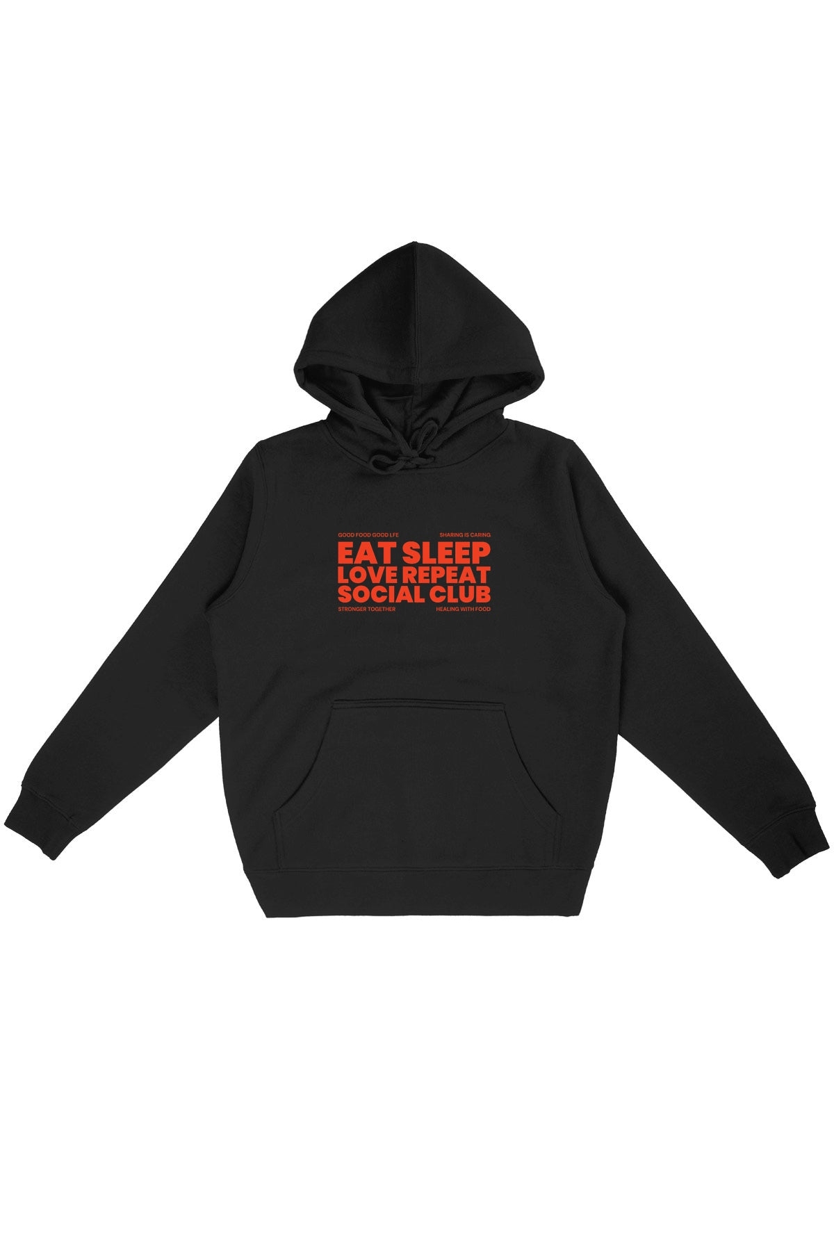 Oat Milk Club Damen vegan Hoodie Eat Sleep Love Repeat Schwarz