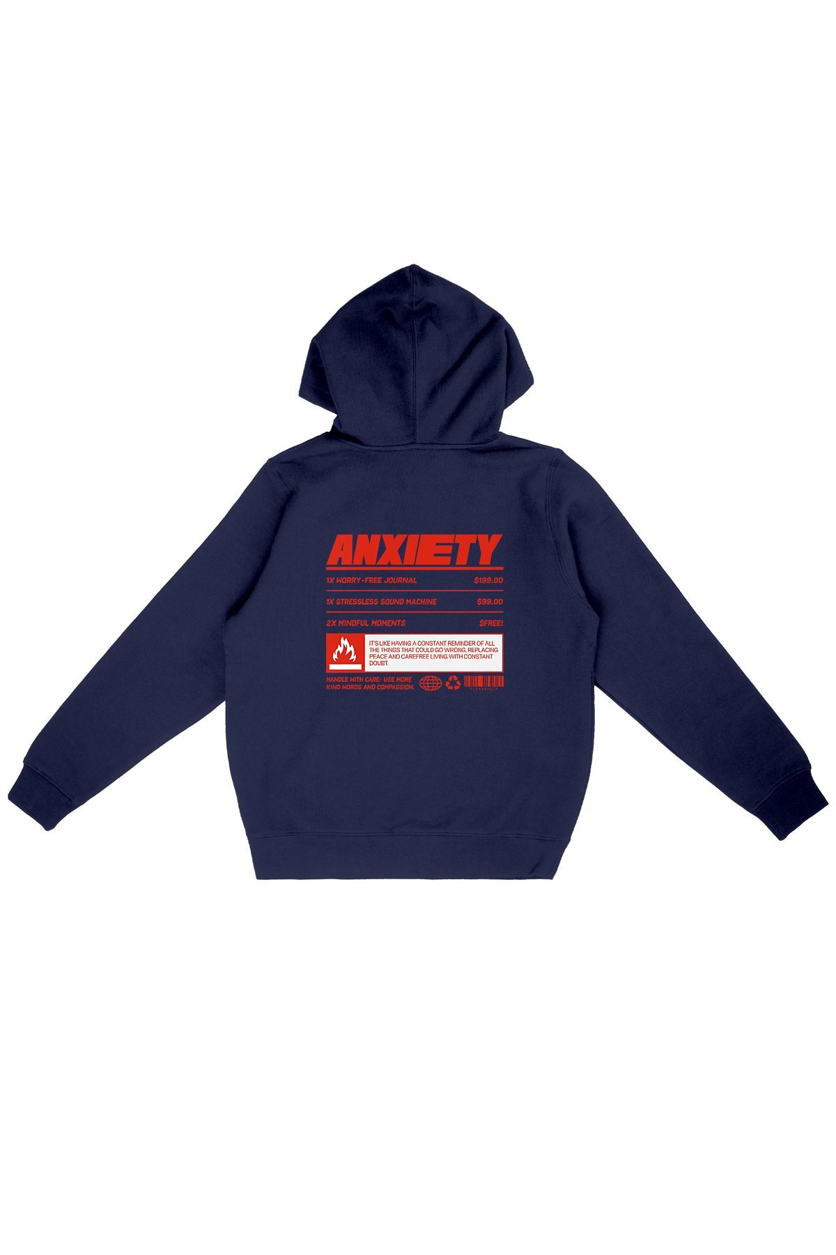 Oat Milk Club Damen vegan Kapuzenpulli Angst Marineblau