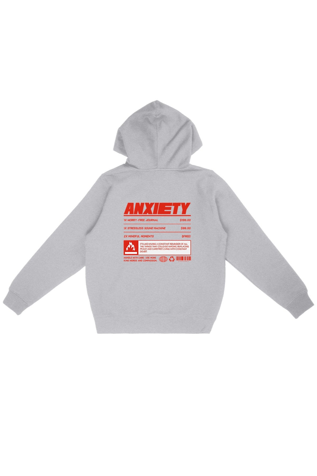 Oat Milk Club Damen vegan Kapuzenpulli Anxiety Heather Grey