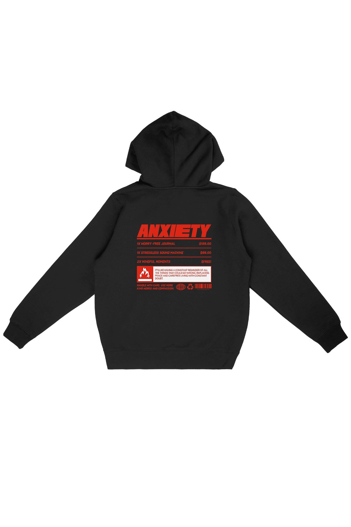 Oat Milk Club Damen vegan Hoodie Anxiety Schwarz