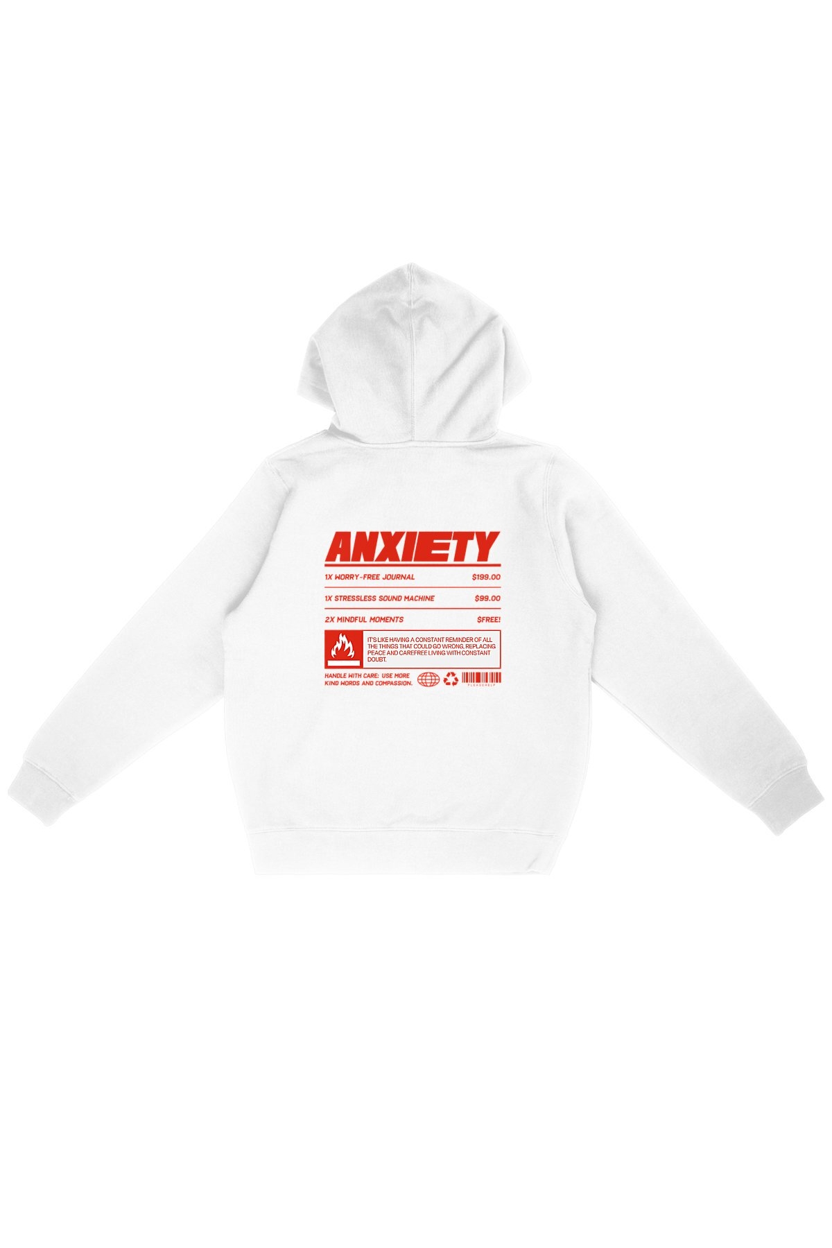 Oat Milk Club Damen vegan Kapuzenpulli Anxiety WeiÃŸ