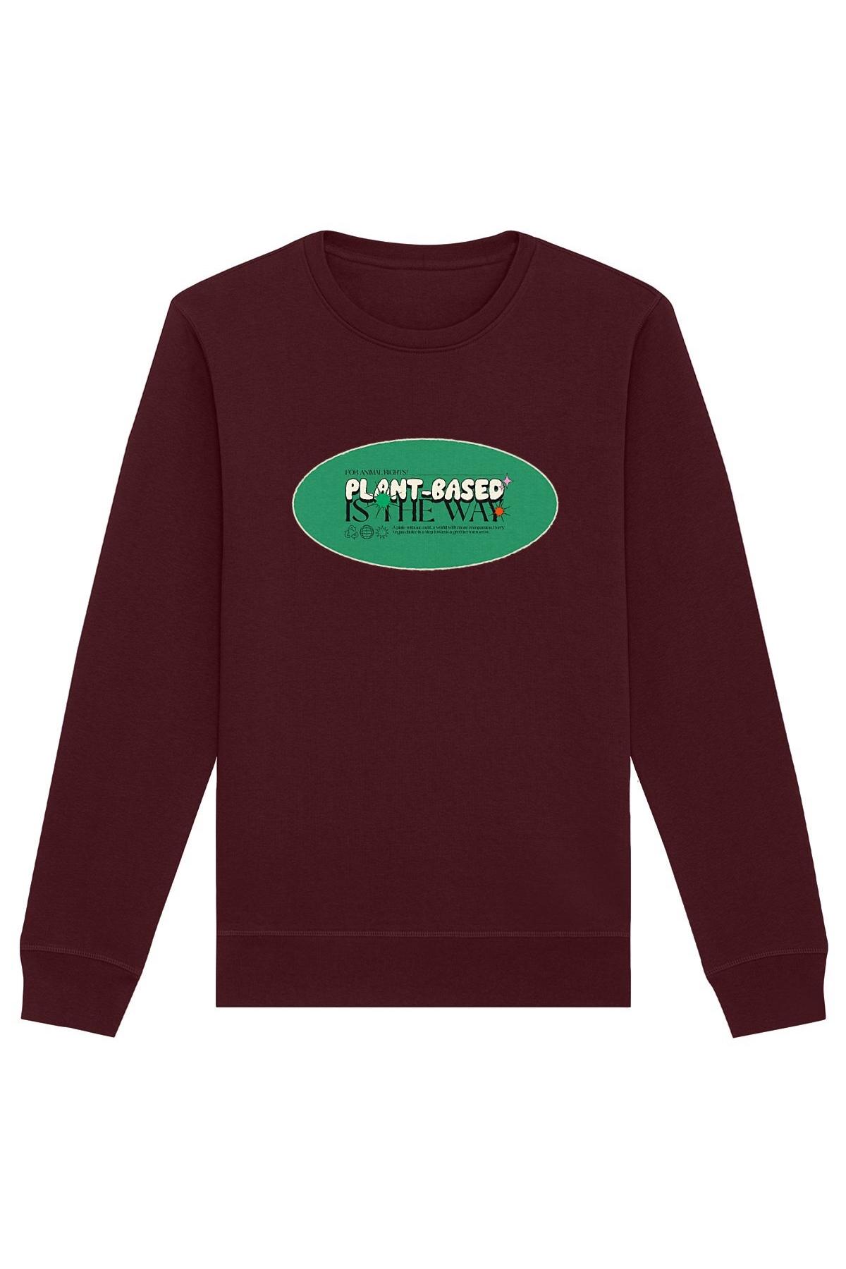 Oat Milk Club Damen vegan Sweatshirt Plant-Based Is The Way Burgundy