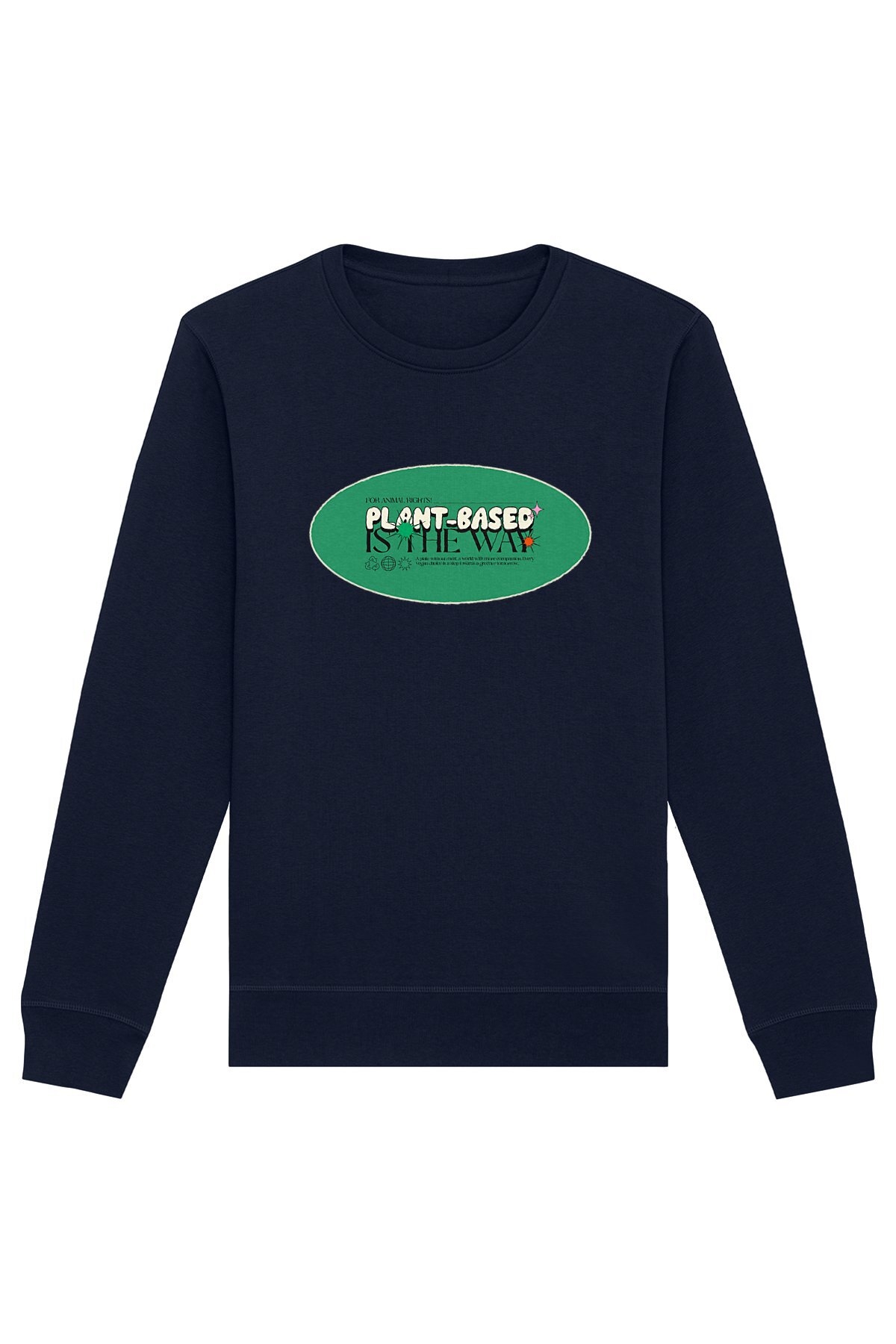 Oat Milk Club Damen vegan Sweatshirt Plant-Based Is The Way Marineblau