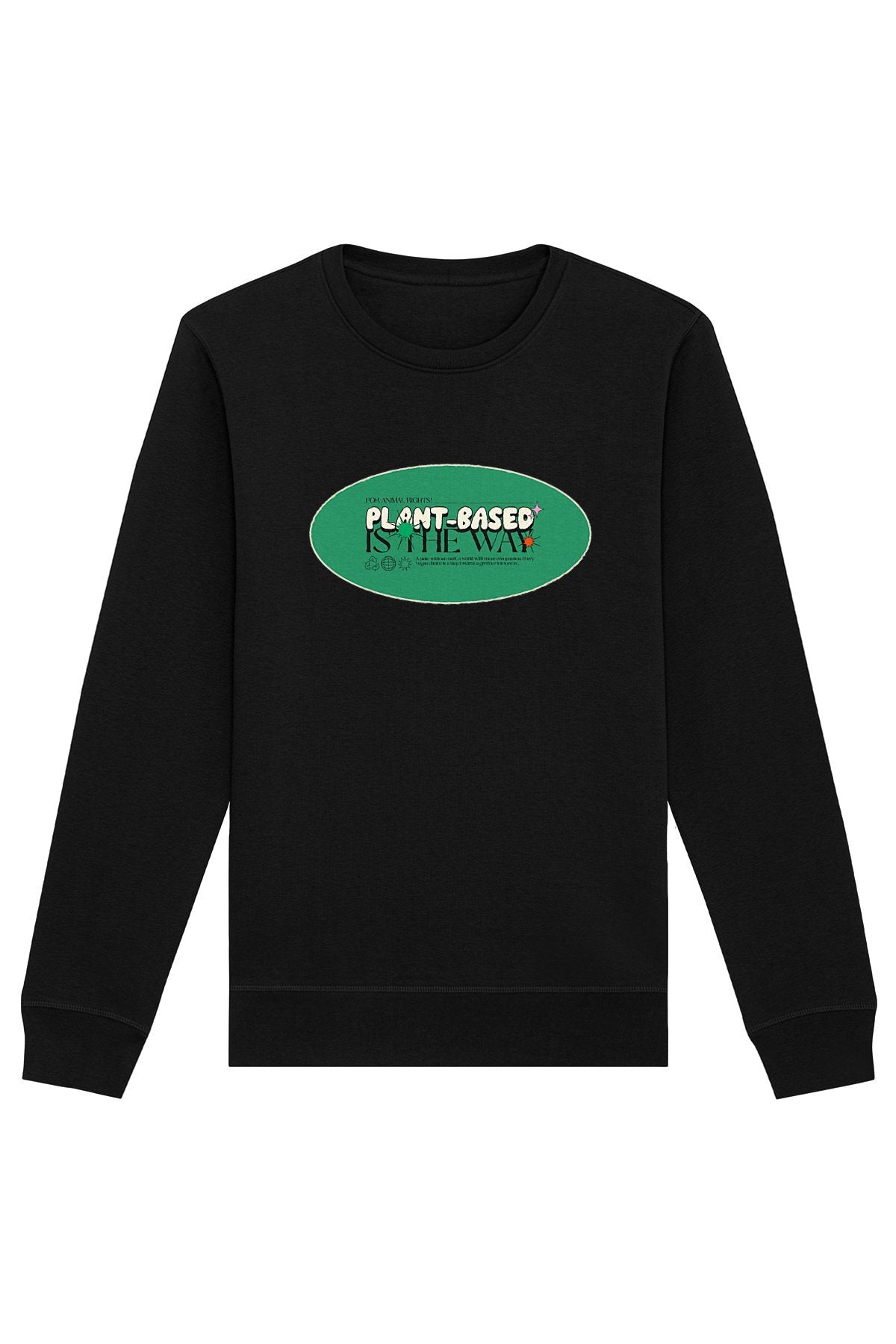 Oat Milk Club Damen vegan Sweatshirt Plant-Based Is The Way Schwarz