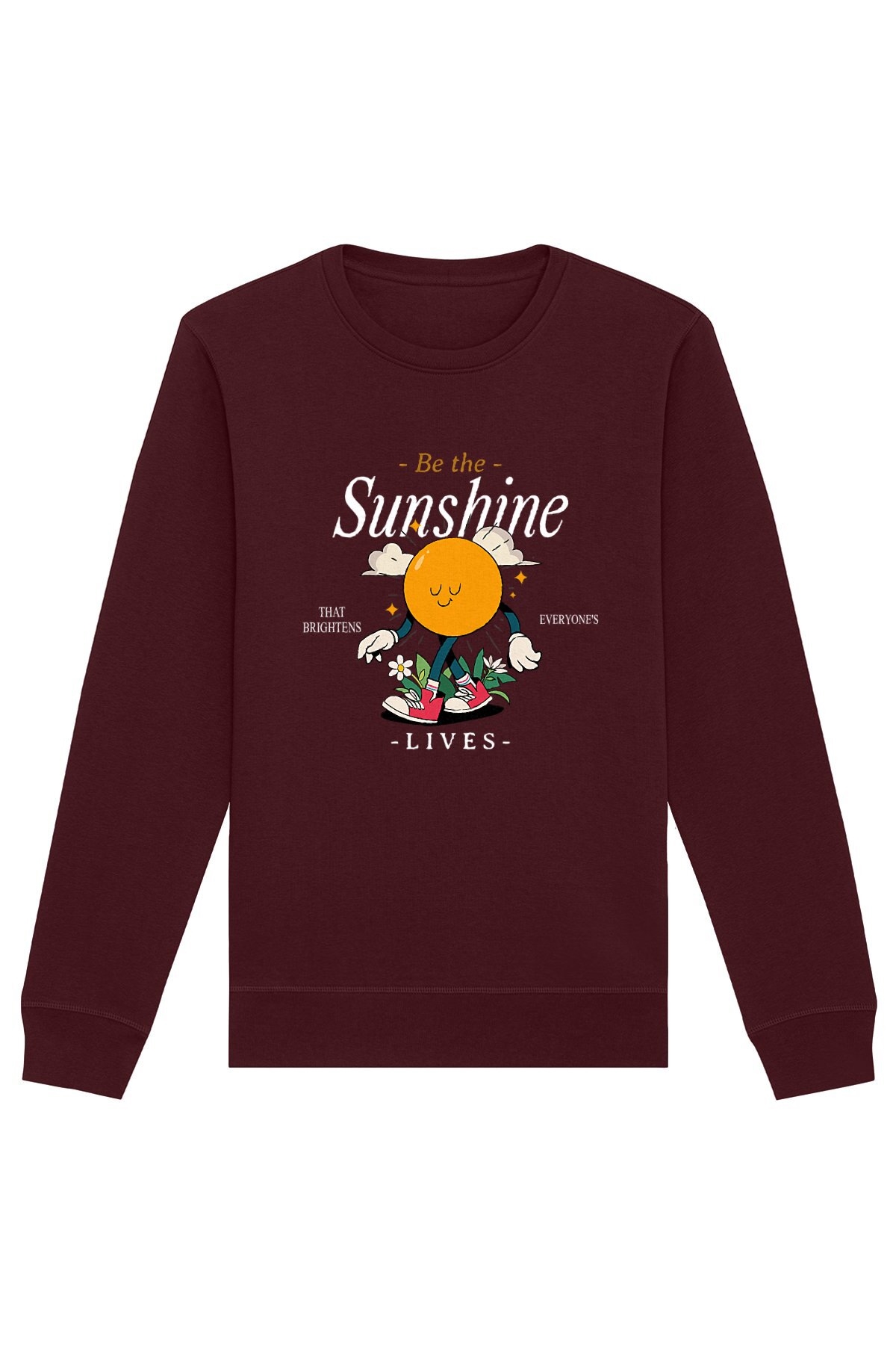 Oat Milk Club Damen vegan Sweatshirt Be The Sunshine Burgundy