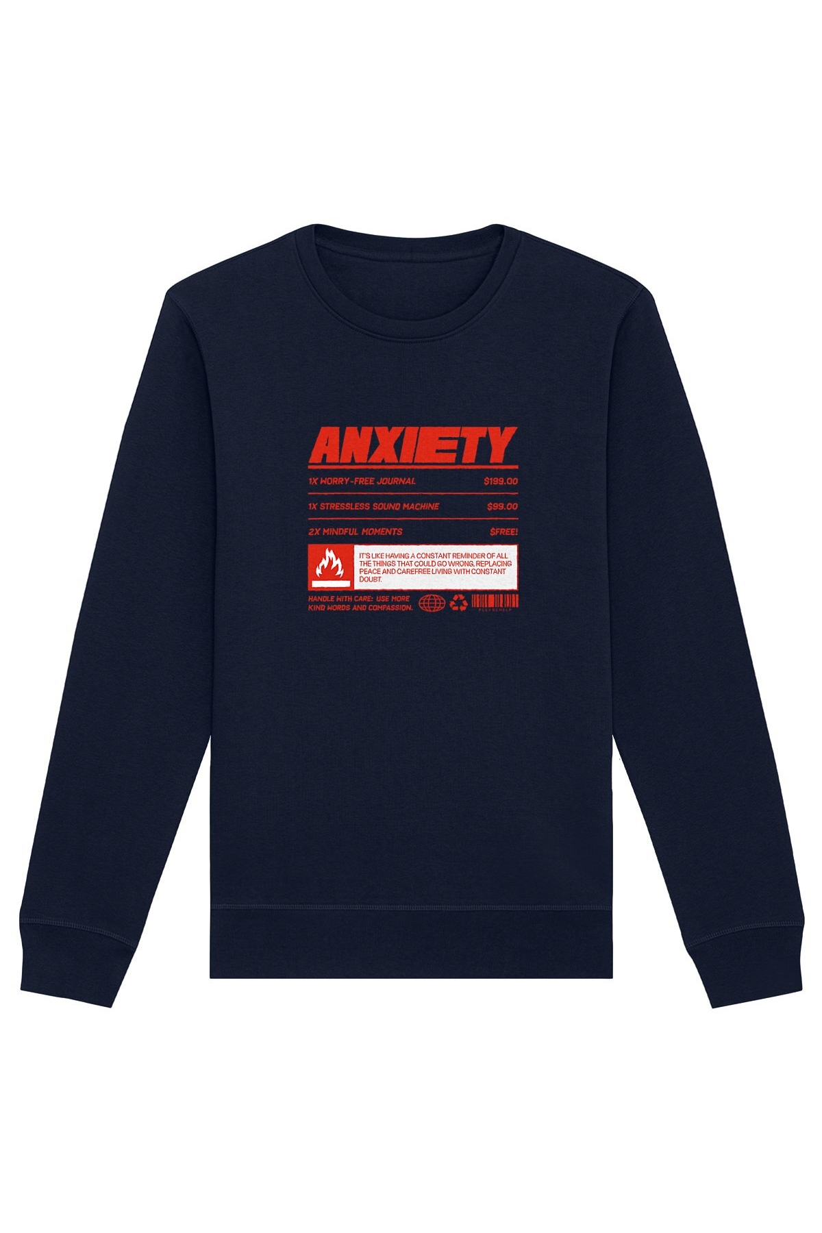 Oat Milk Club Damen vegan Sweatshirt Angst Marineblau
