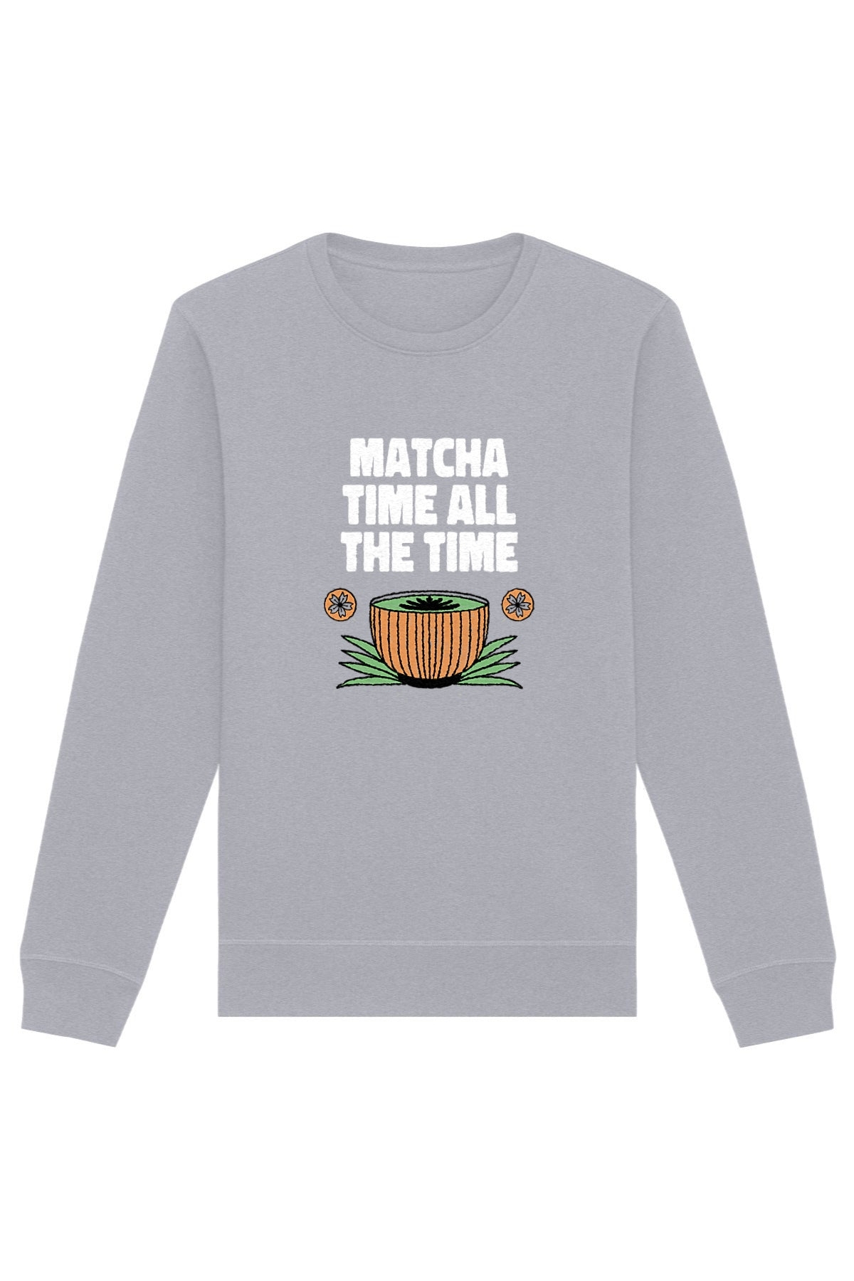 Oat Milk Club Damen vegan Sweatshirt Matcha Time All The Time Heather Grey