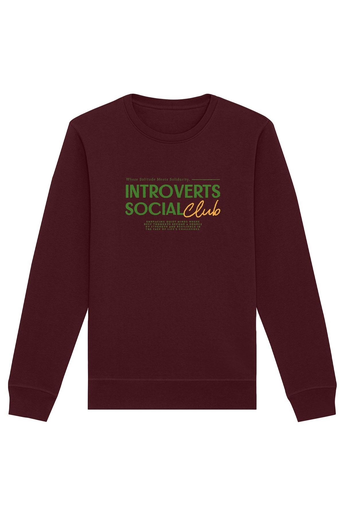Oat Milk Club Damen vegan Sweatshirt Introverts Social Club Burgundy