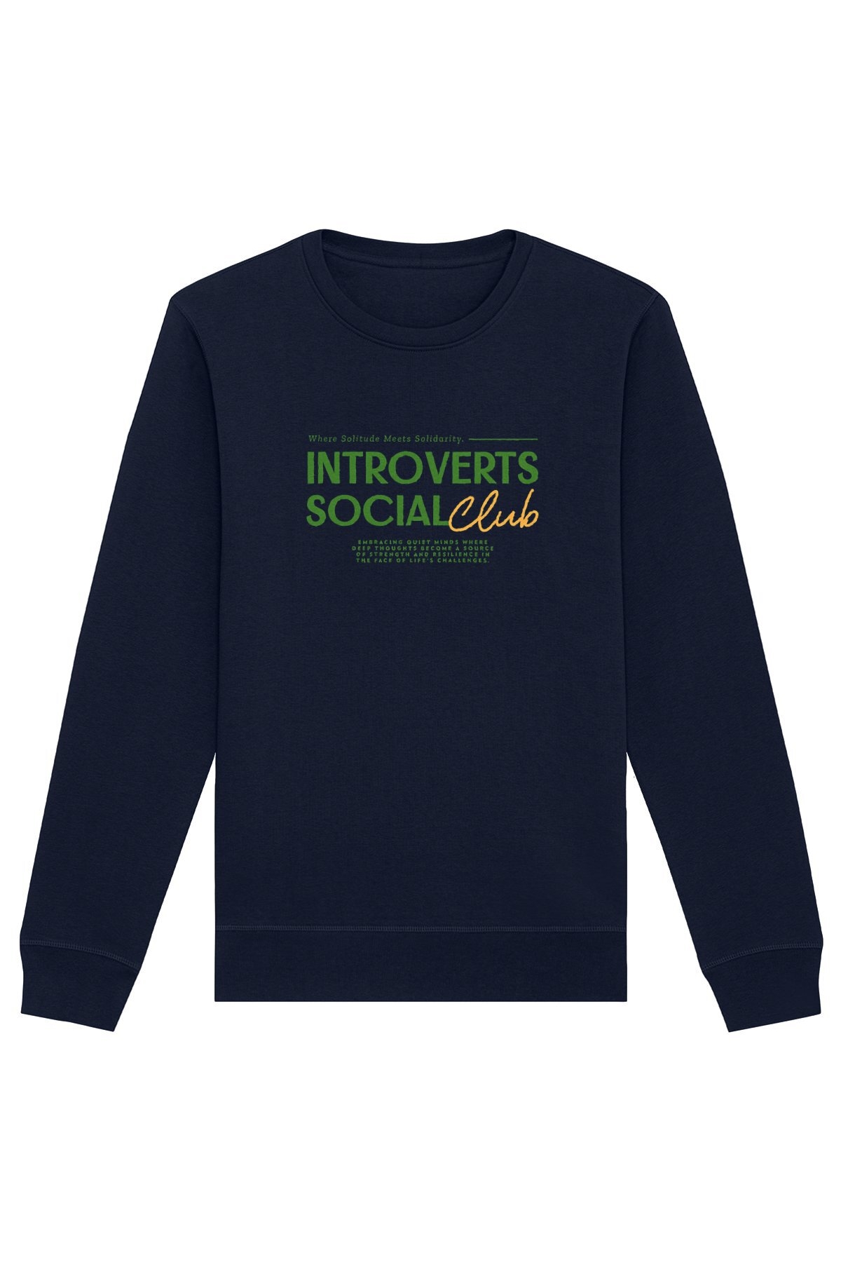 Oat Milk Club Damen vegan Sweatshirt Introverts Social Club Marineblau