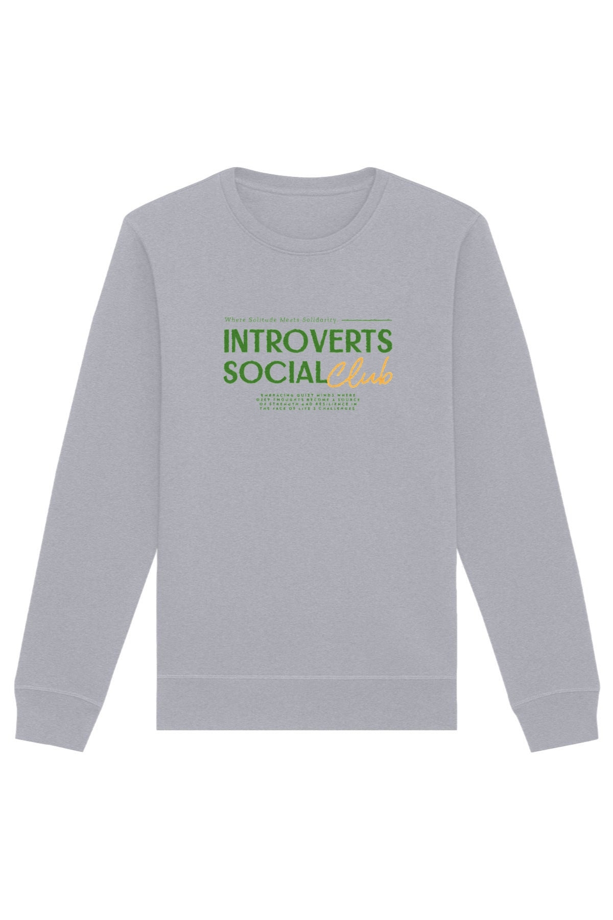 Oat Milk Club Damen vegan Sweatshirt Introverts Social Club Heather Grey
