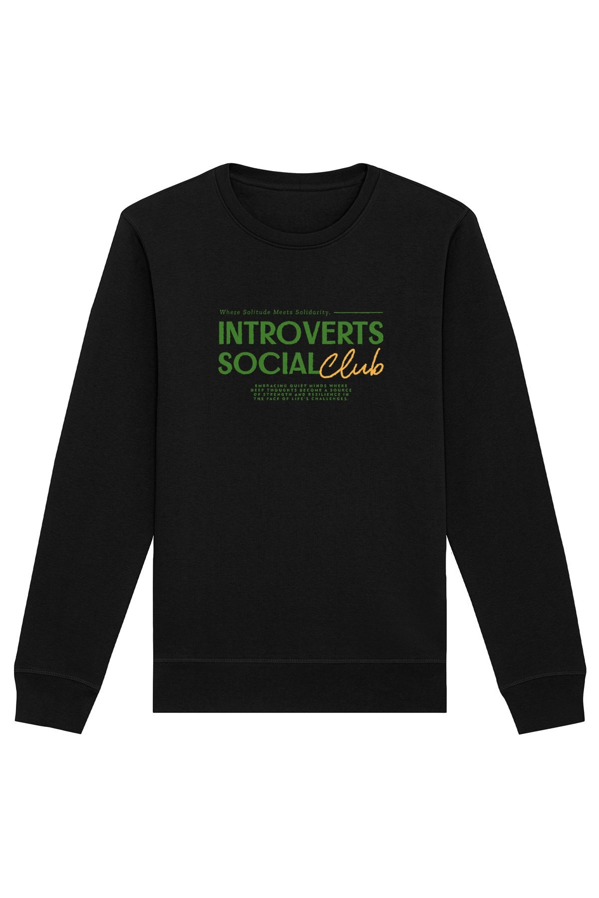 Oat Milk Club Damen vegan Sweatshirt Introverts Social Club Schwarz