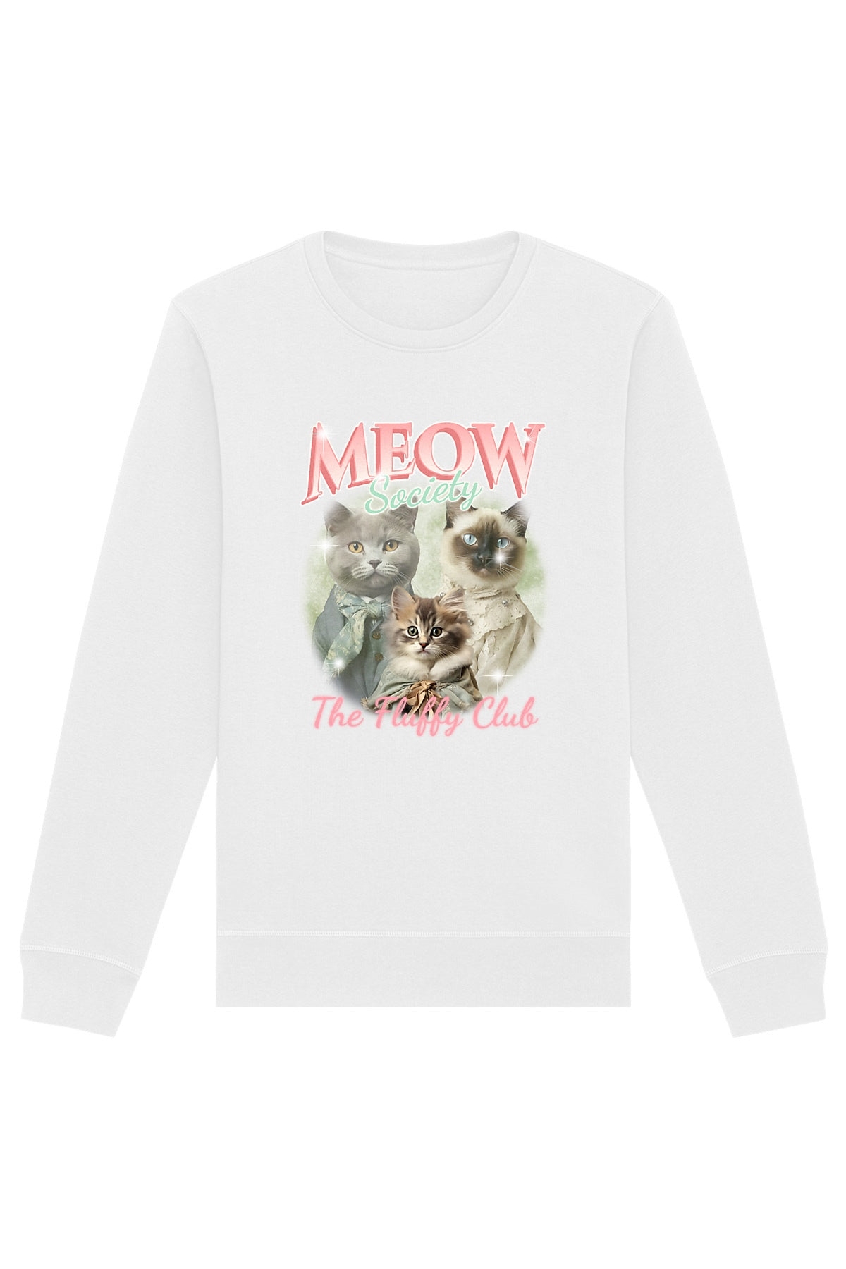 Oat Milk Club Damen vegan Sweatshirt Meow Society WeiÃŸ