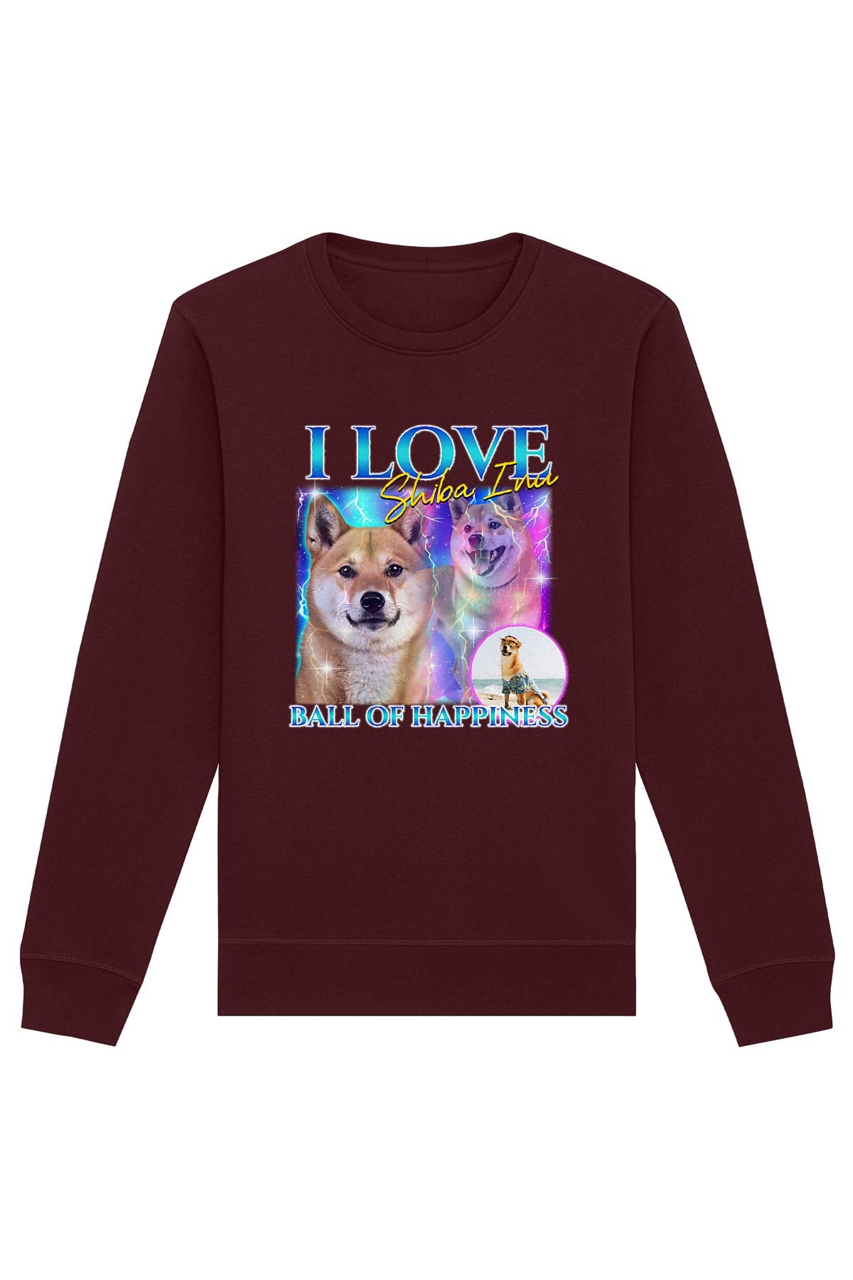 Oat Milk Club Damen vegan Sweatshirt Ball Of Happiness Burgundy