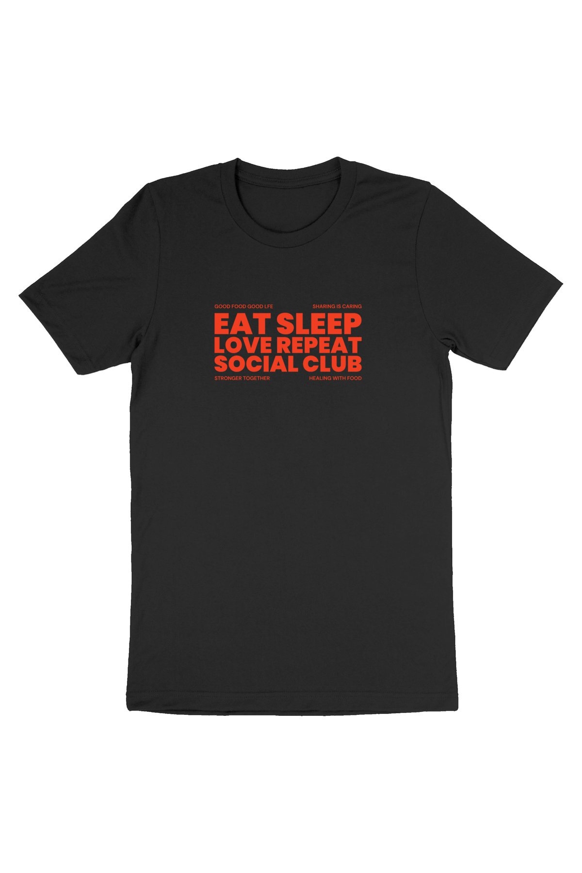 Oat Milk Club Damen vegan T-Shirt Eat Sleep Love Repeat Schwarz