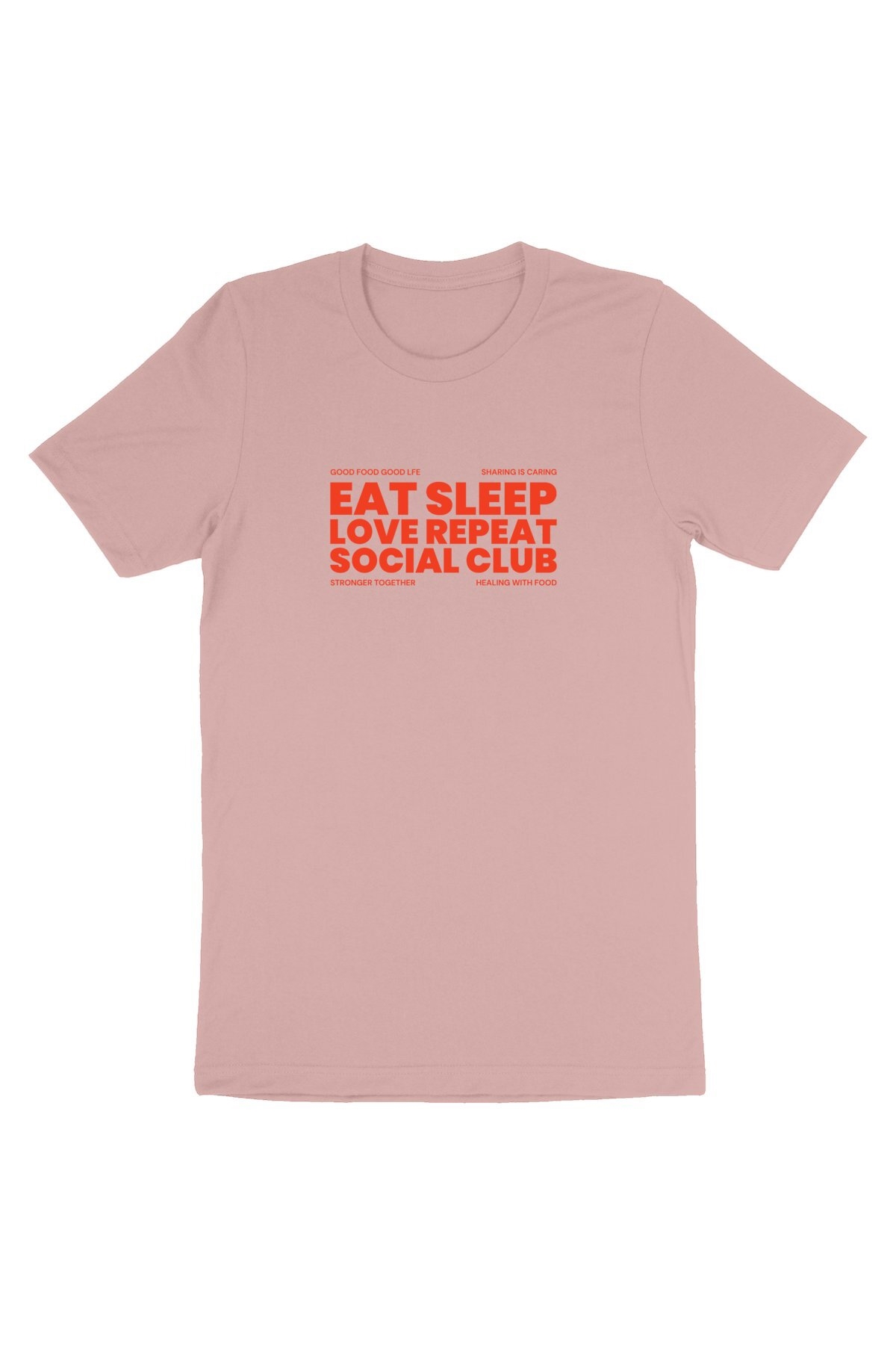 Oat Milk Club Damen vegan T-Shirt Eat Sleep Love Repeat Pink