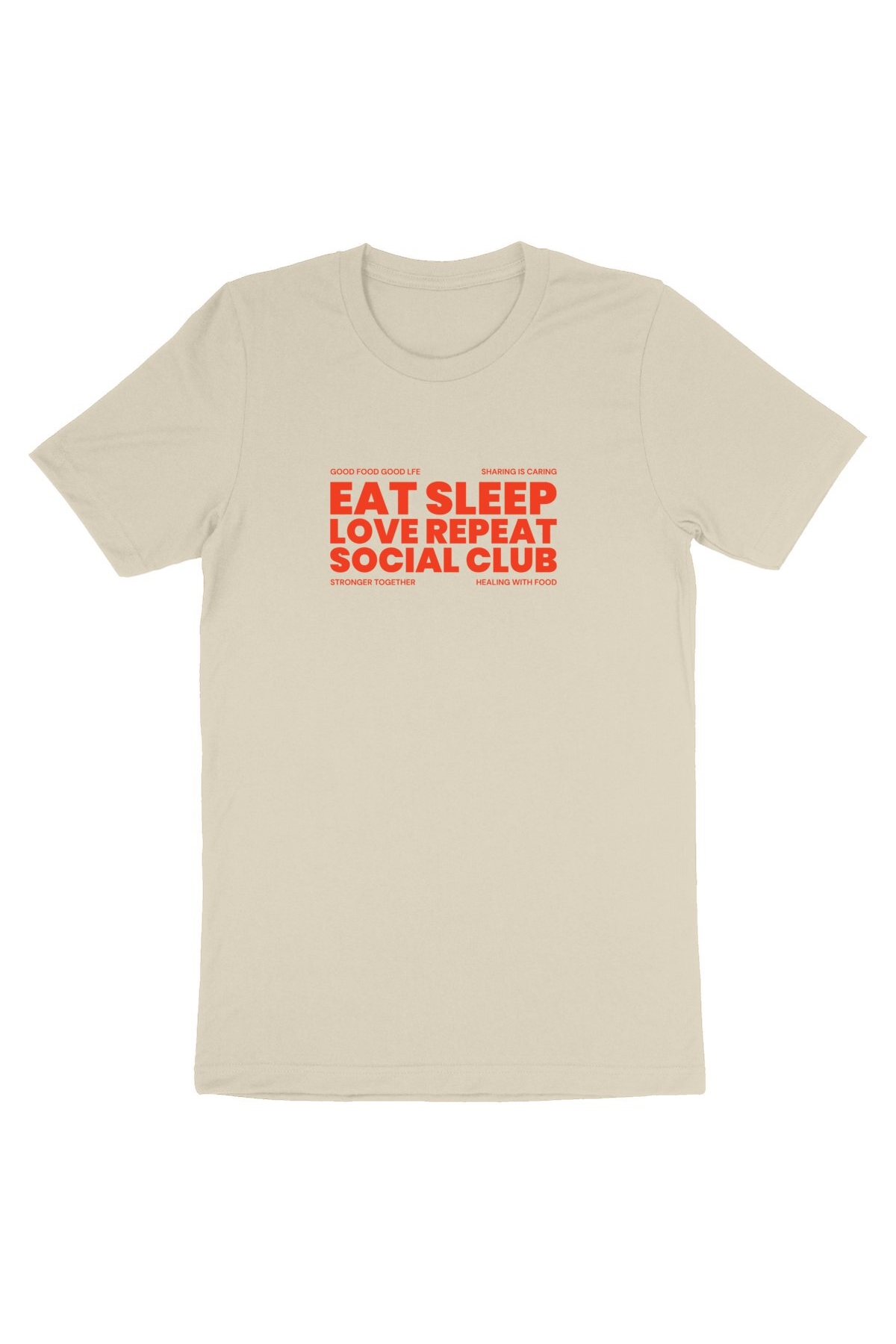 Oat Milk Club Damen vegan T-Shirt Eat Sleep Love Repeat Natural