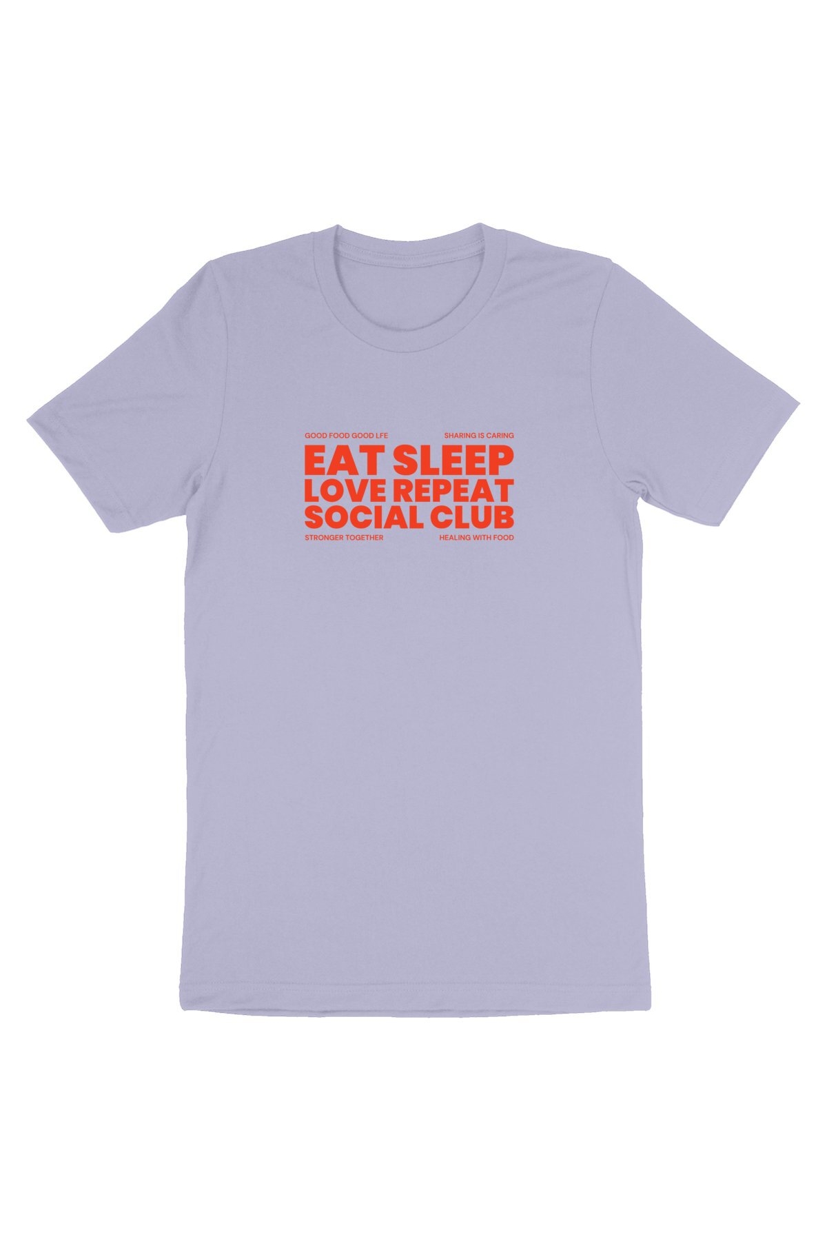 Oat Milk Club Damen vegan T-Shirt Eat Sleep Love Repeat Lavendel