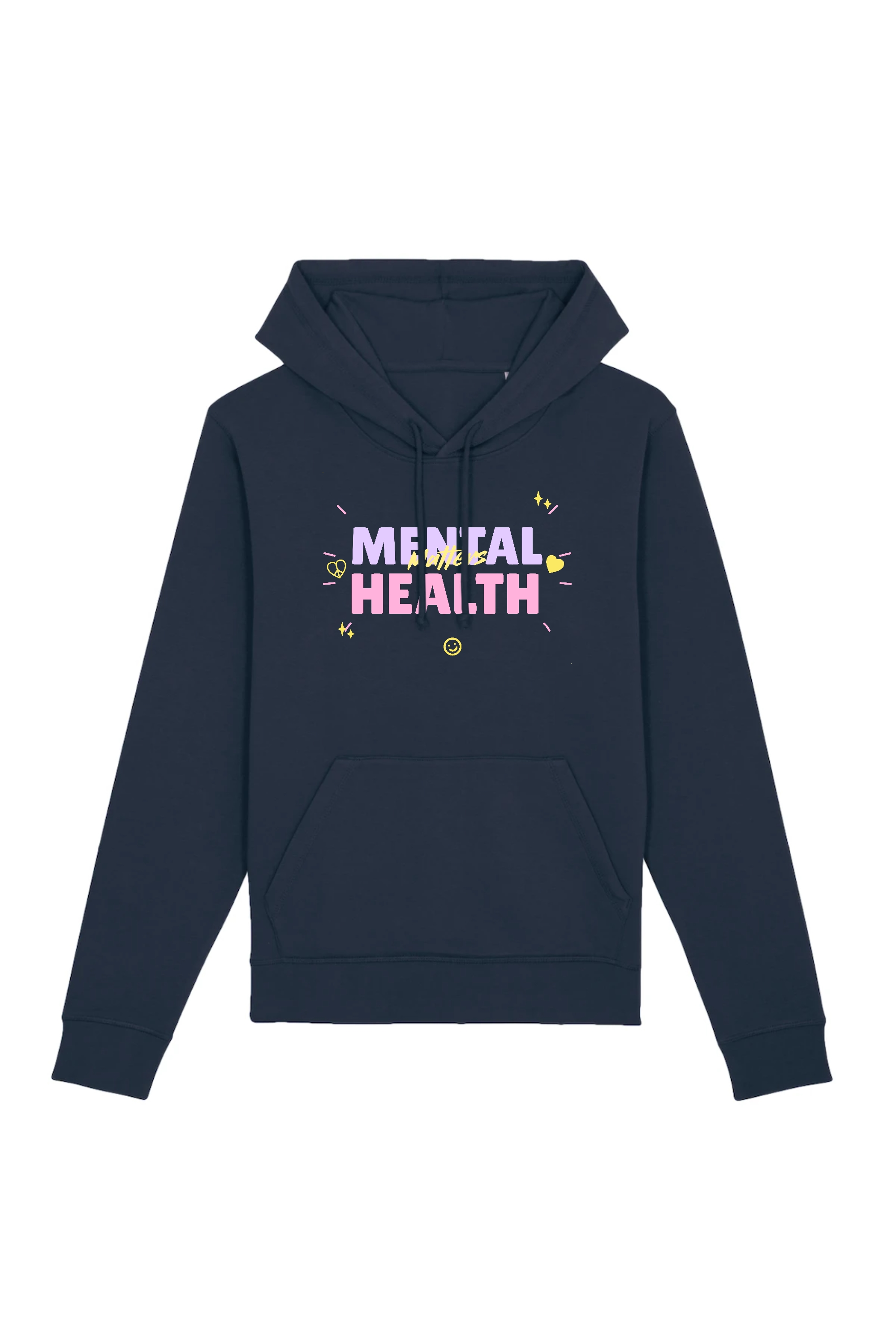 Oat Milk Club Damen vegan Hoodie Cotton Mental Health Matters Marineblau
