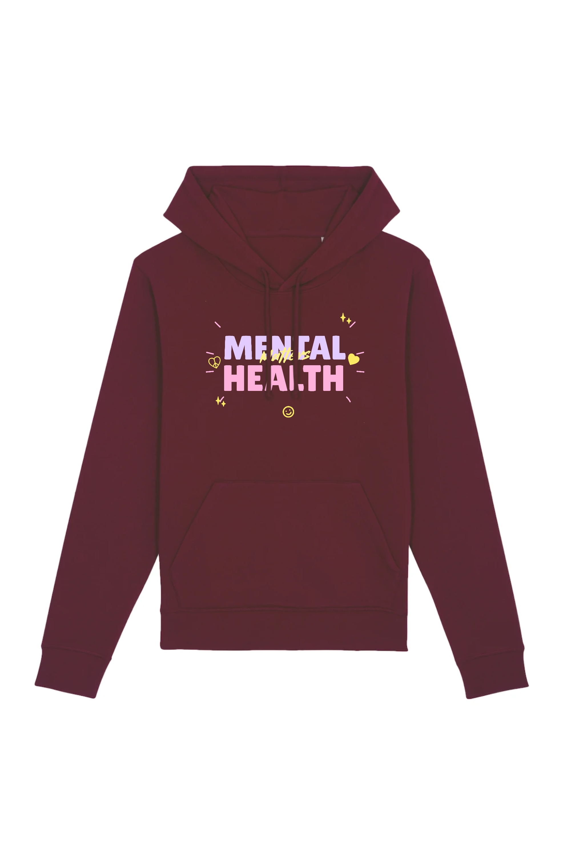 Oat Milk Club Damen vegan Hoodie Cotton Mental Health Matters Maroon