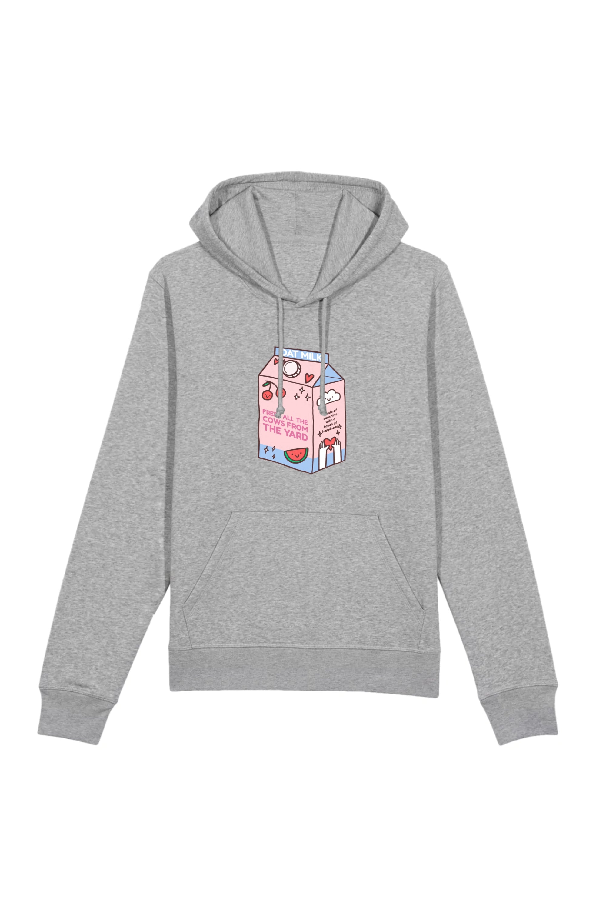 Oat Milk Club Damen vegan Hoodie Meine Hafermilch Befreit Alle KÃ¼he Vom Hof Unisex Grau