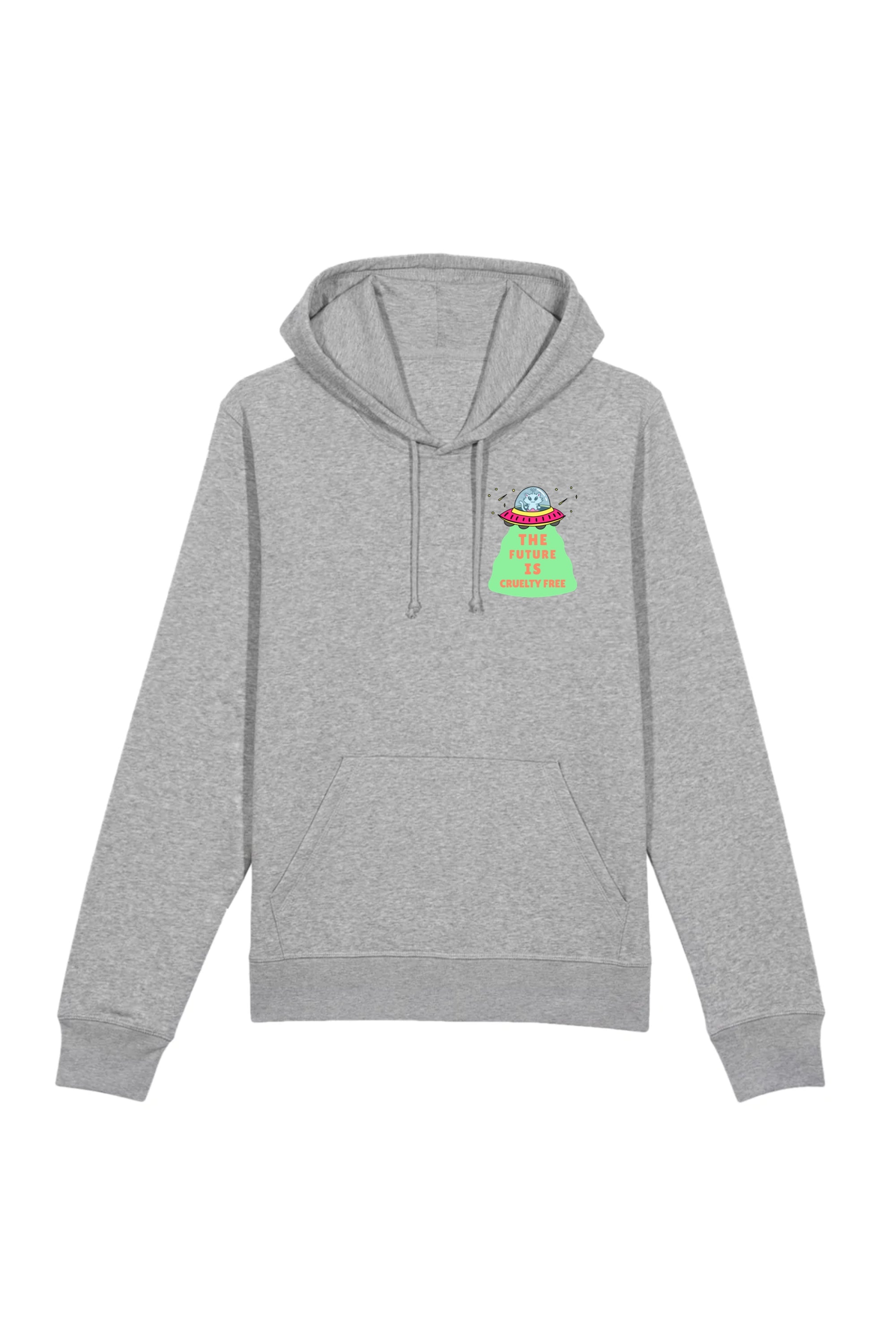 Oat Milk Club Damen vegan Hoodie The Future Is Cruelty Free Unisex Grau