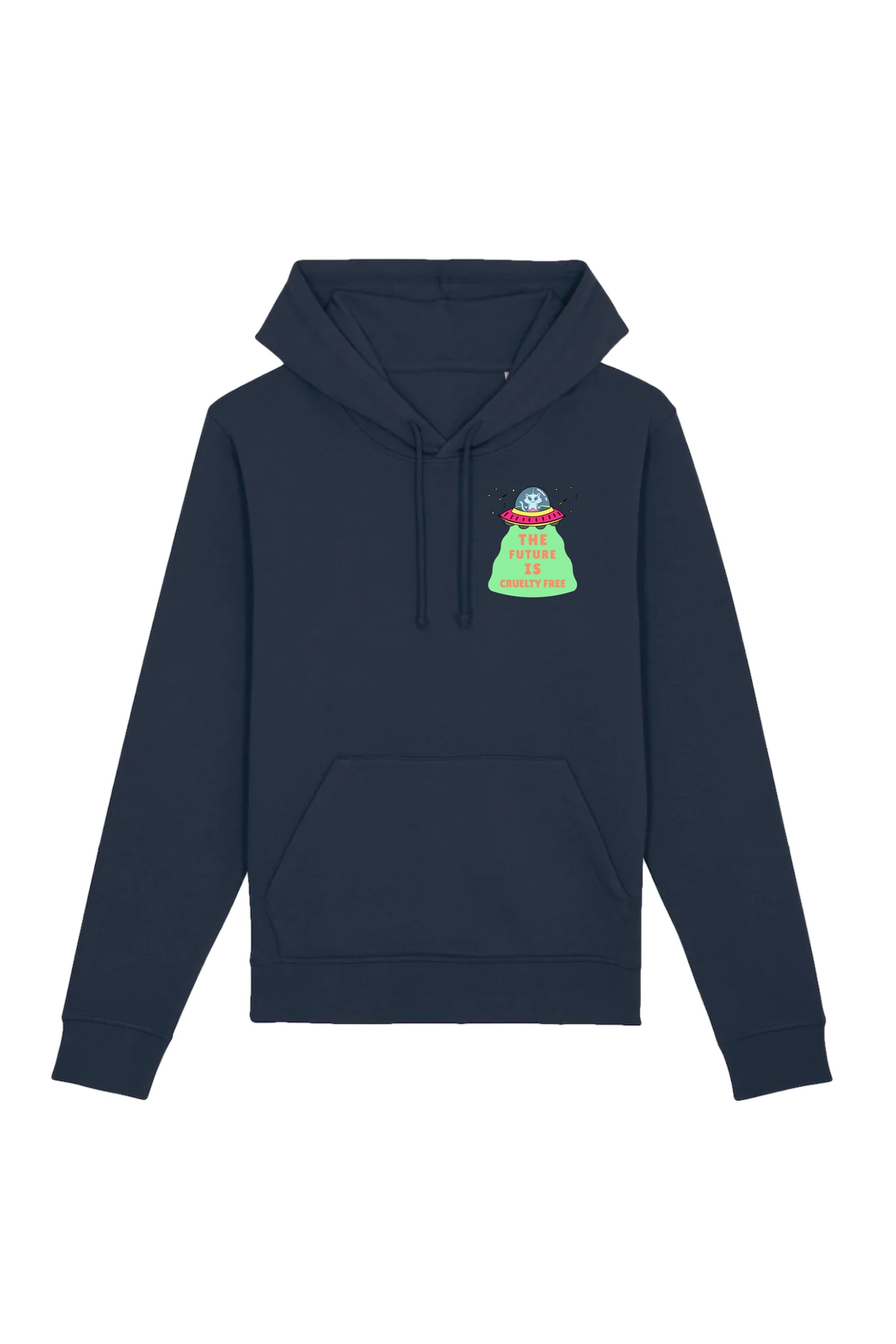Oat Milk Club Damen vegan Hoodie The Future Is Cruelty Free Unisex Marineblau