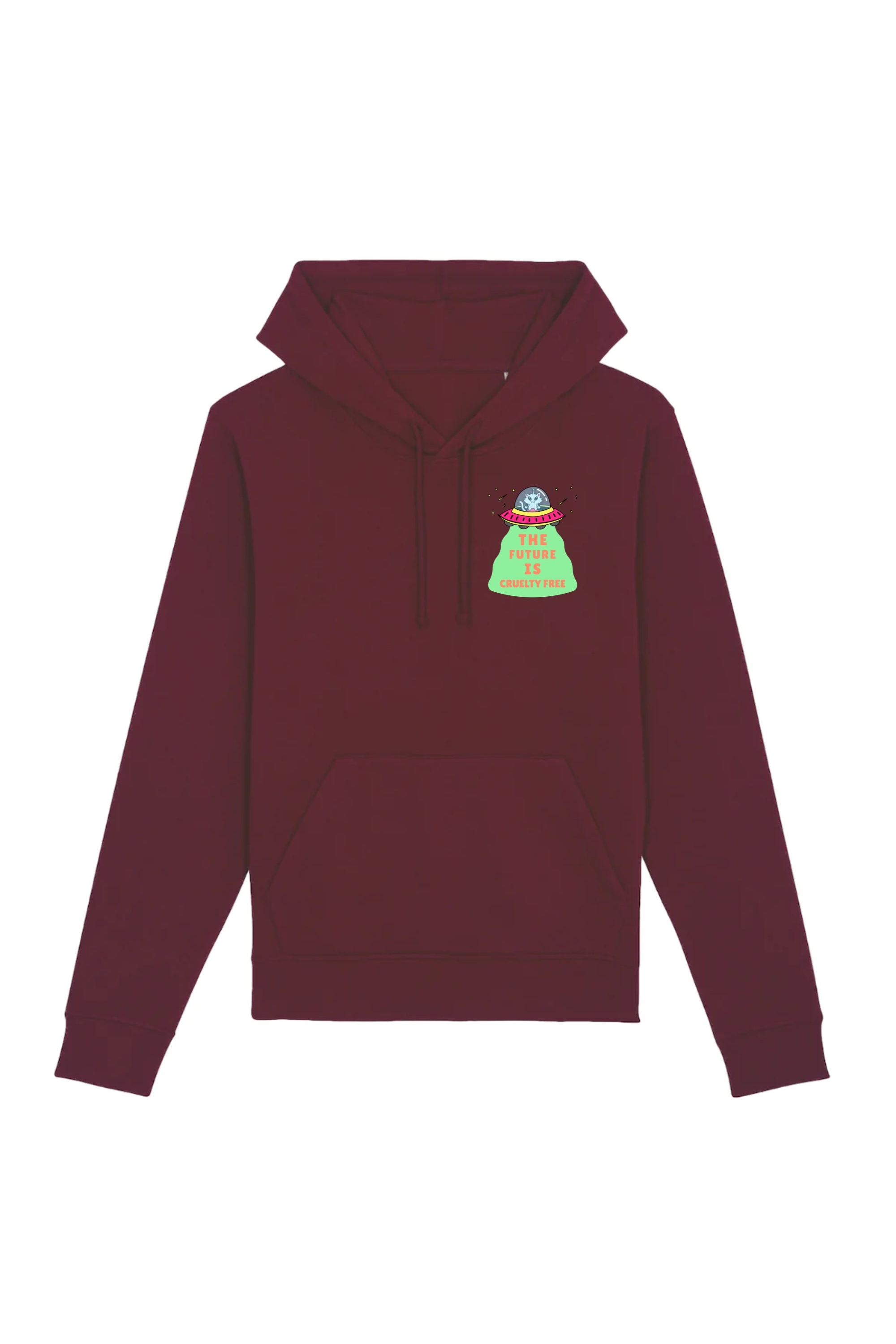 Oat Milk Club Damen vegan Hoodie The Future Is Cruelty Free Unisex Maroon