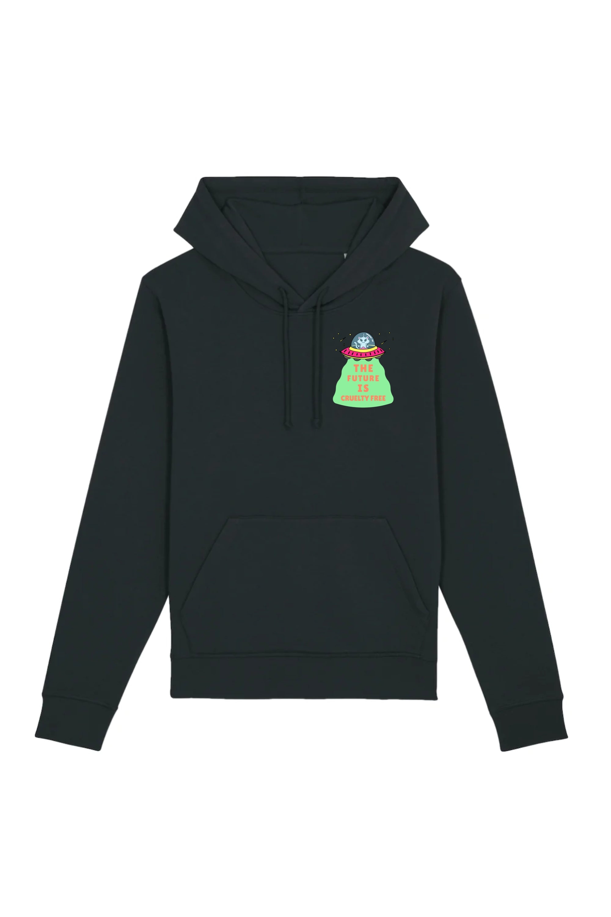 Oat Milk Club Damen vegan Hoodie The Future Is Cruelty Free Unisex Schwarz