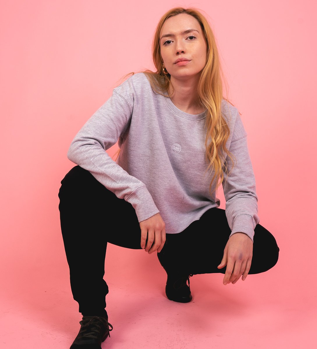 Plant Faced Clothing Cropped Sweater Heather Grey