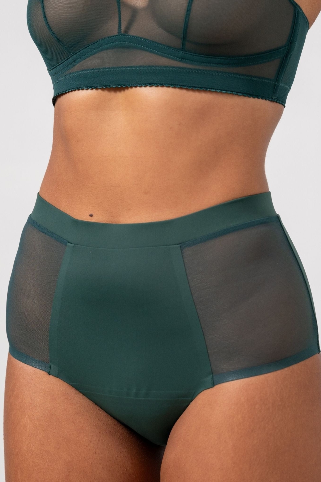 Understatement womens vegan Micro Period Highwaist Briefs Pine Green