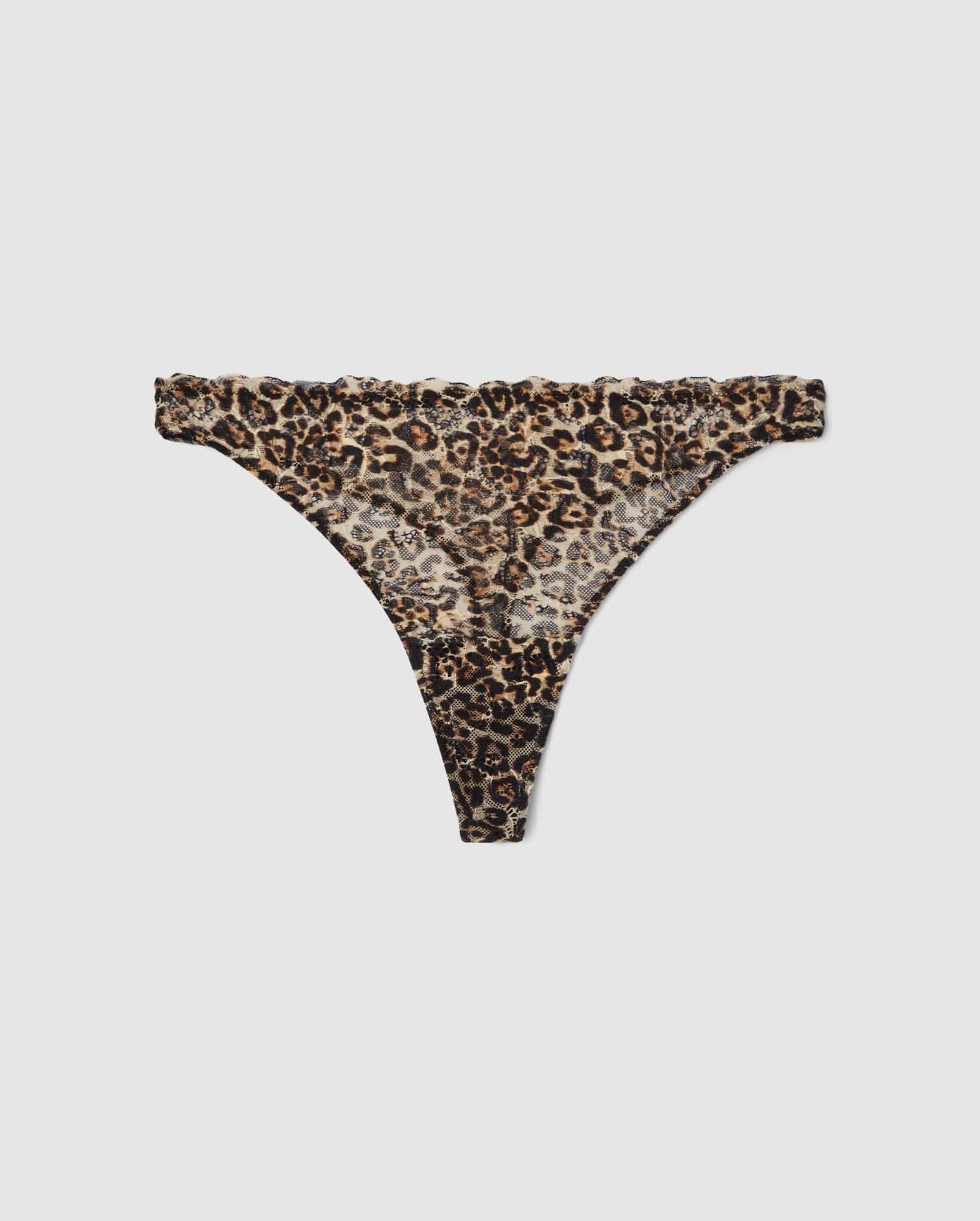 Understatement womens vegan Lace Thong Leopard