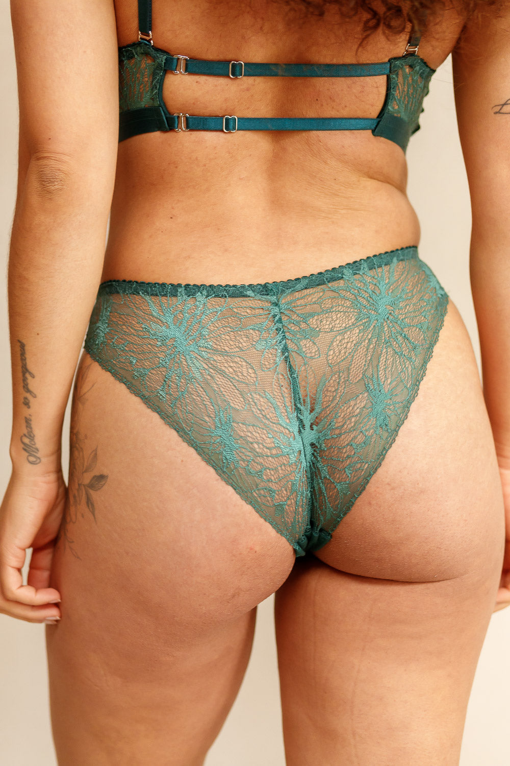 Savara Intimates womens vegan Slip Mid Waist Abies Teal