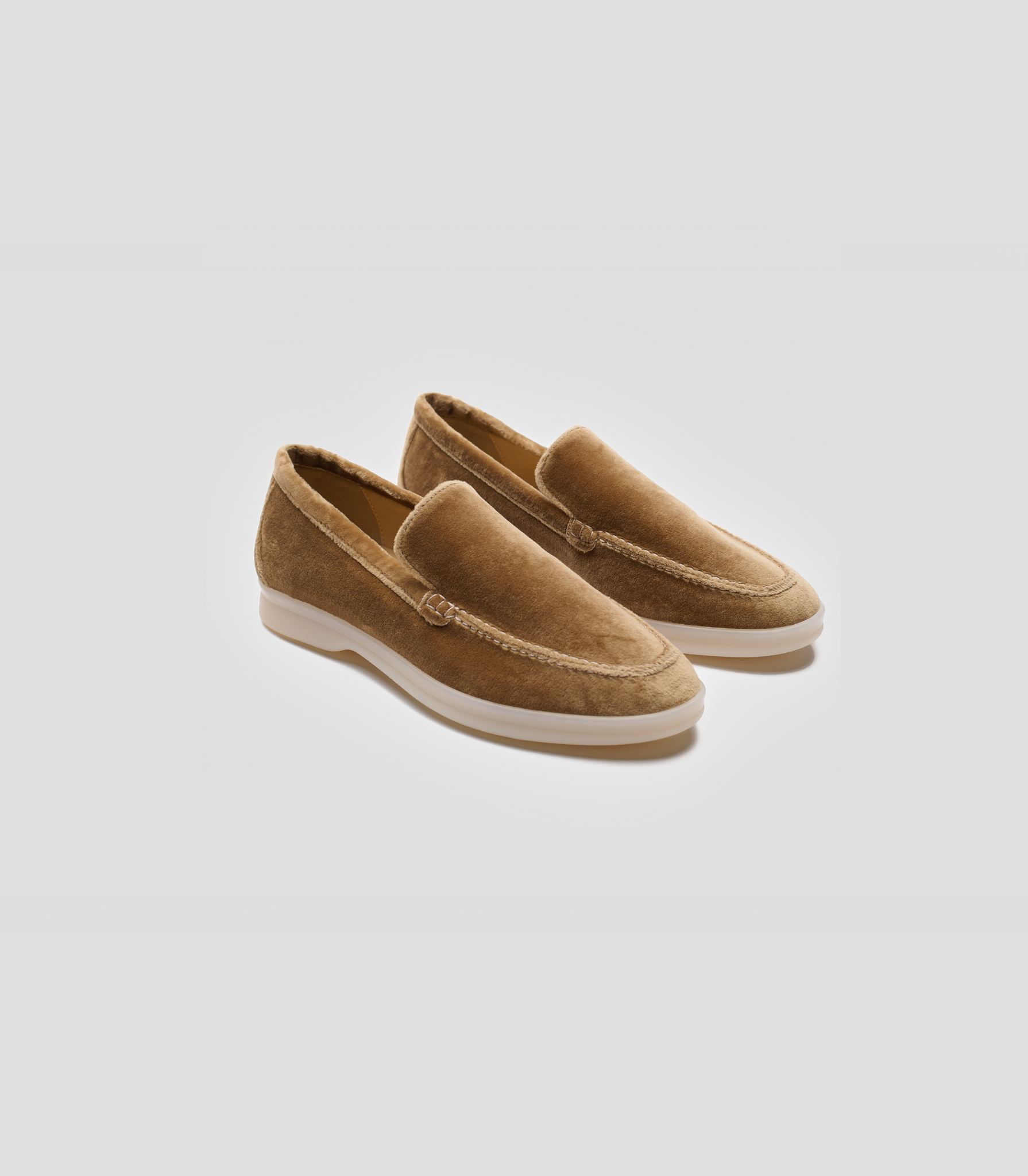 Solari Milano womens vegan Loafer Velvet Taupe Brown