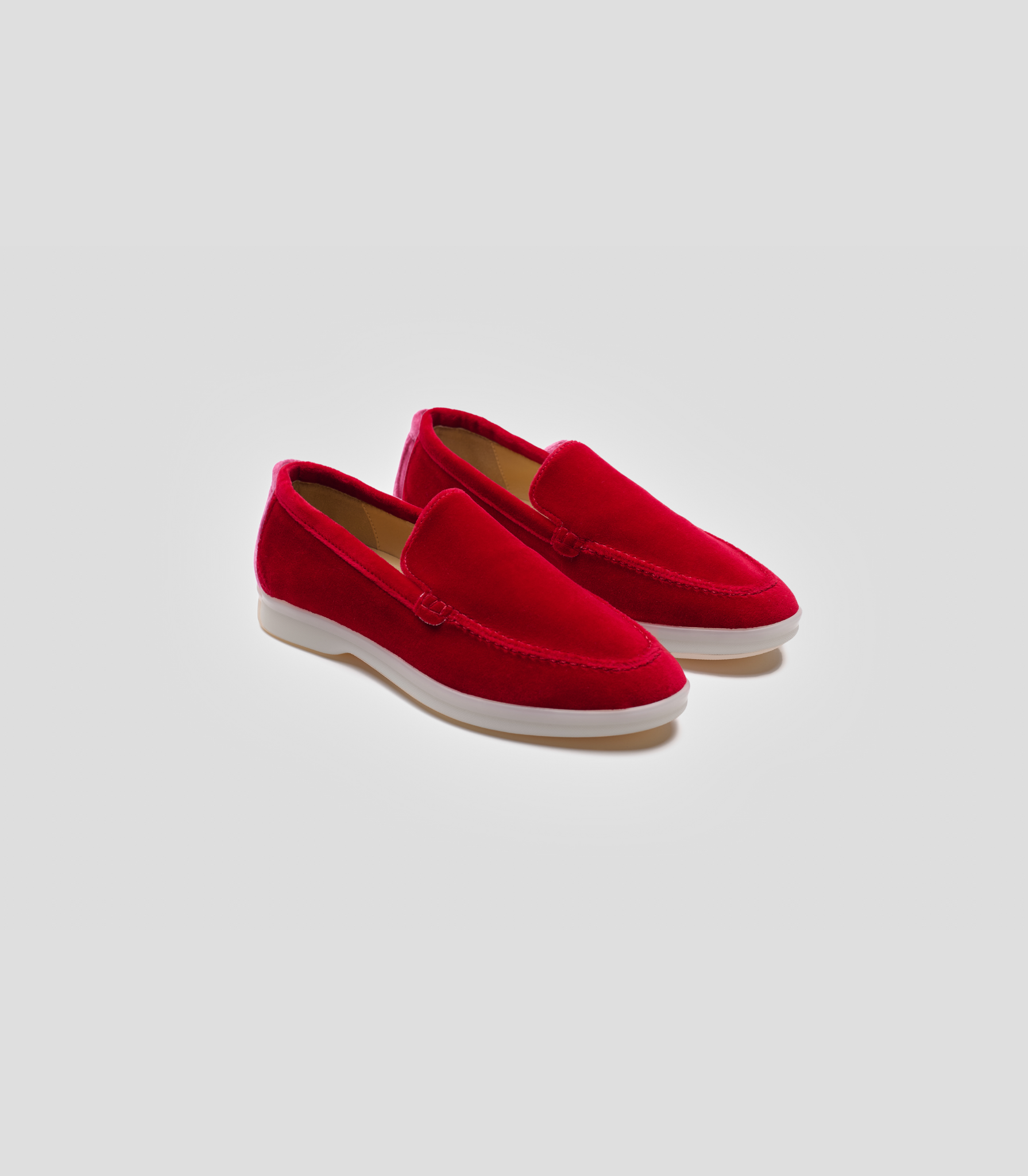 Solari Milano womens vegan Loafer Velvet Red