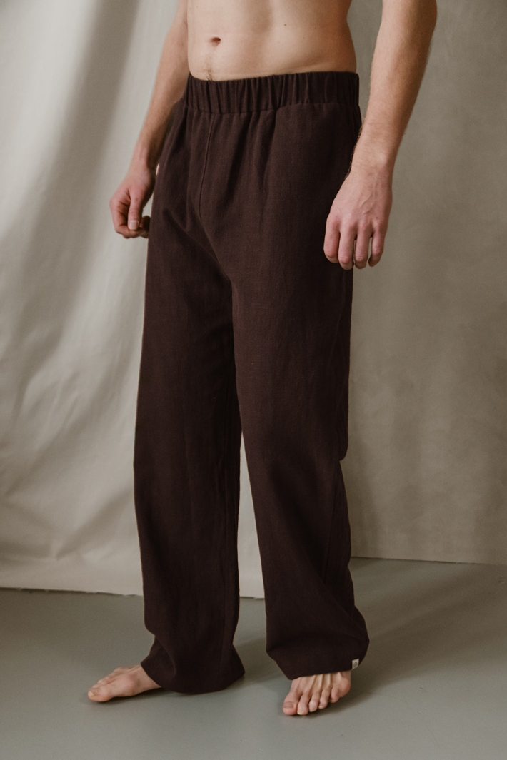 Image of The View Yoga mannen vegan Broek Heren Teya Bruin