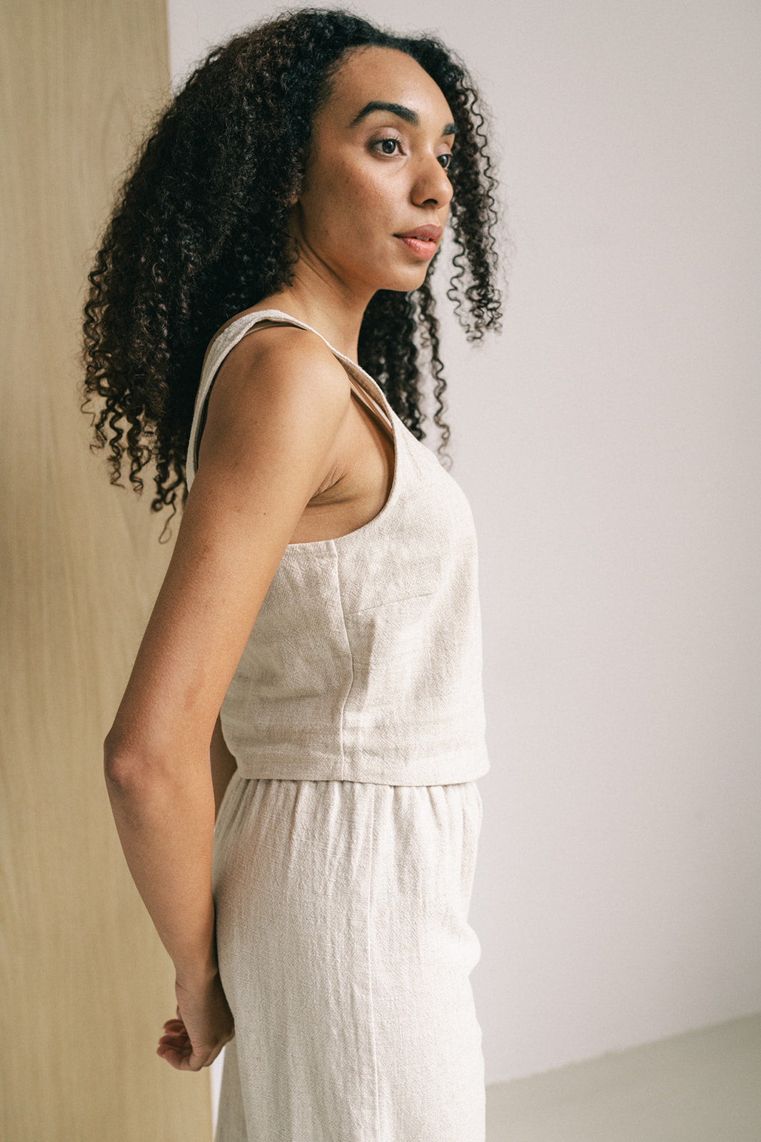 The View Yoga womens vegan Top Rio Beige