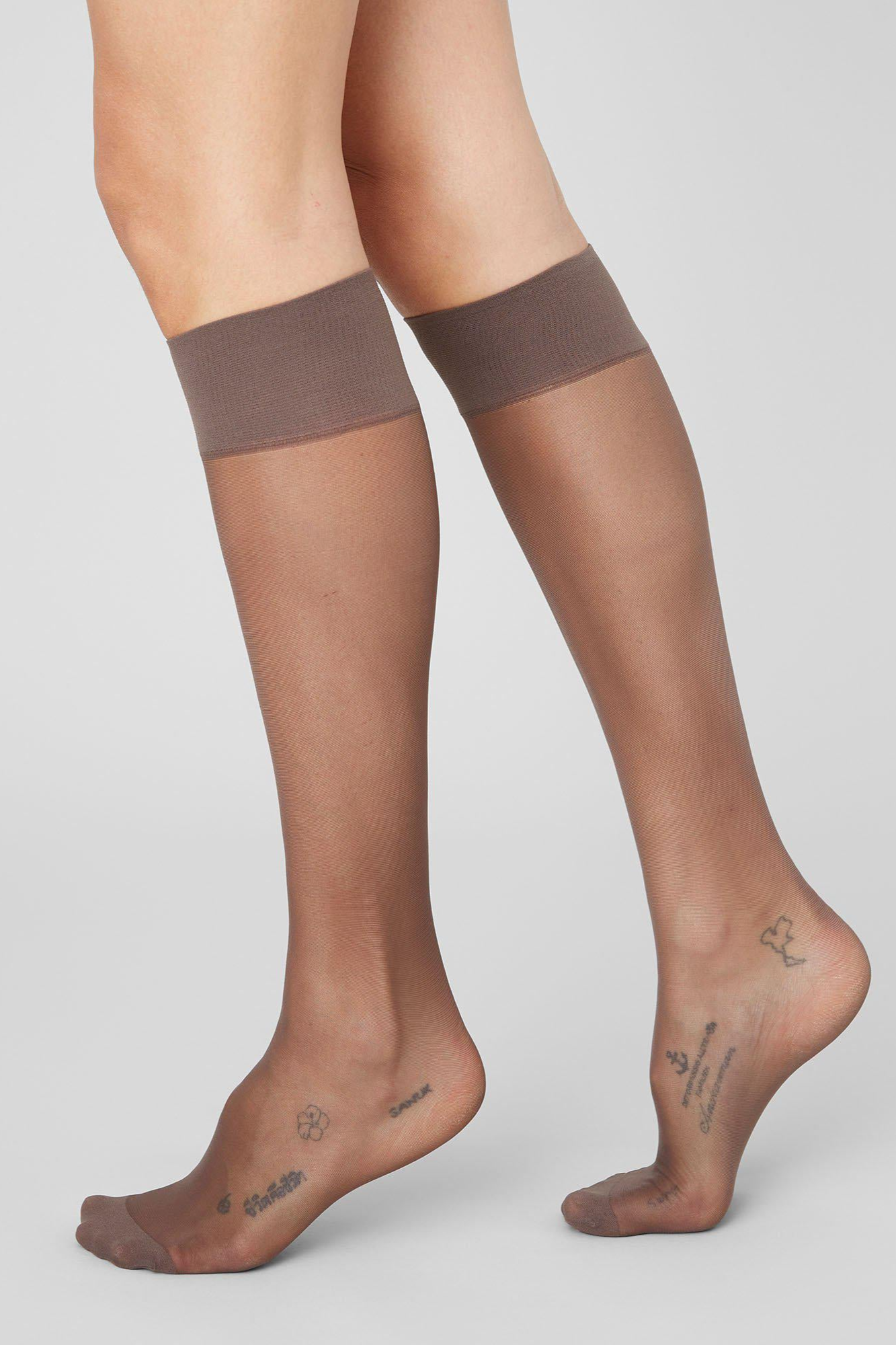 Swedish Stockings womens vegan Multipack X2 Knee Highs Premium Elin Dark Brown