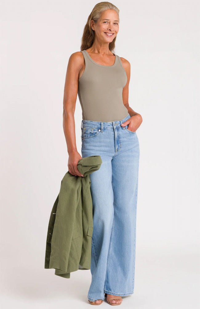 Kings of Indigo womens vegan Jeans Jane Relaxed Flare Blue