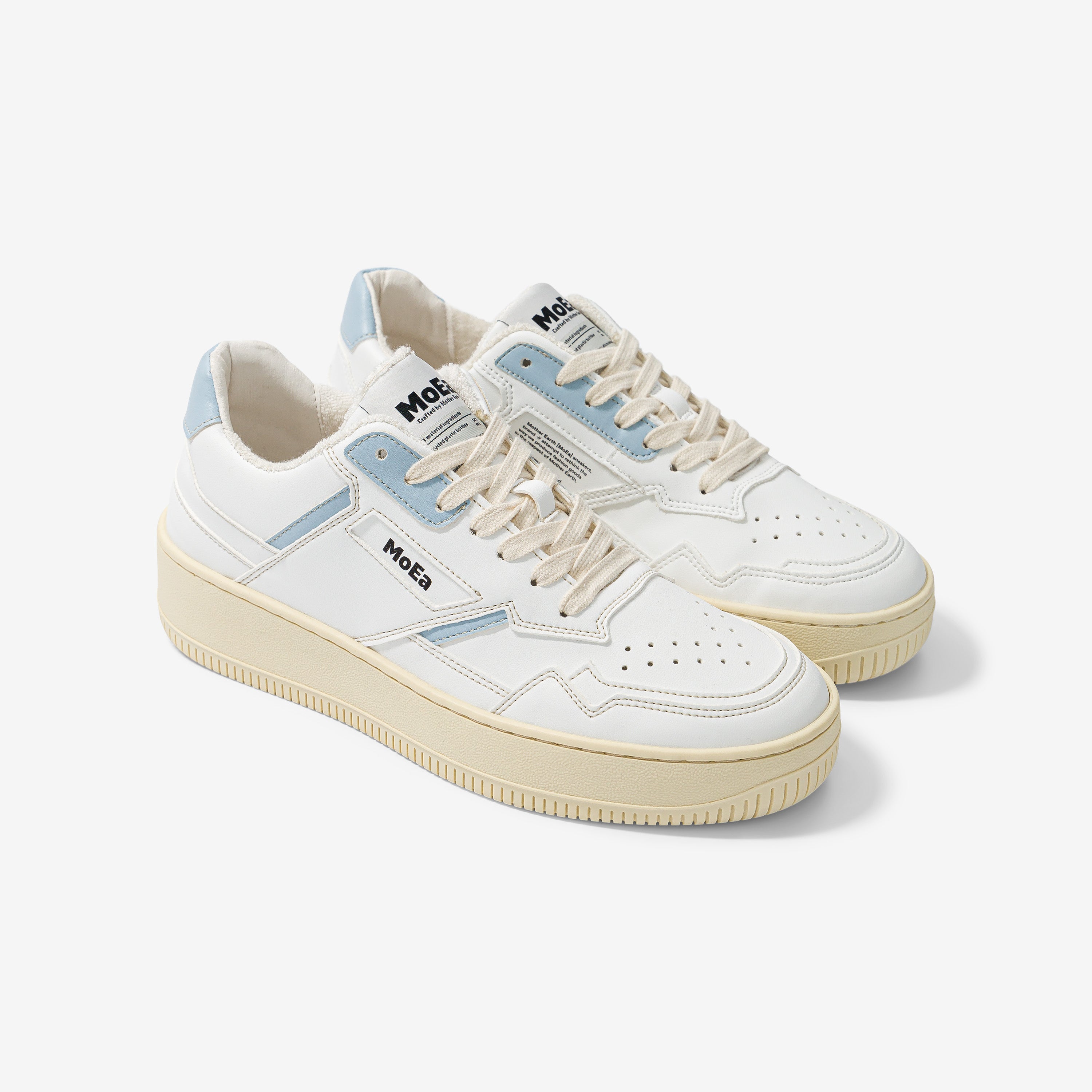 MoEa men vegan Sneakers Gen1 Pet Retro White & Blue