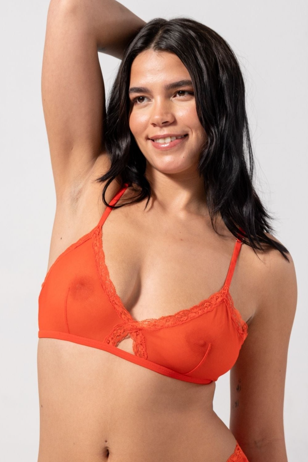 Understatement Damen vegan Bralette Mesh Triangle Feurig Rot