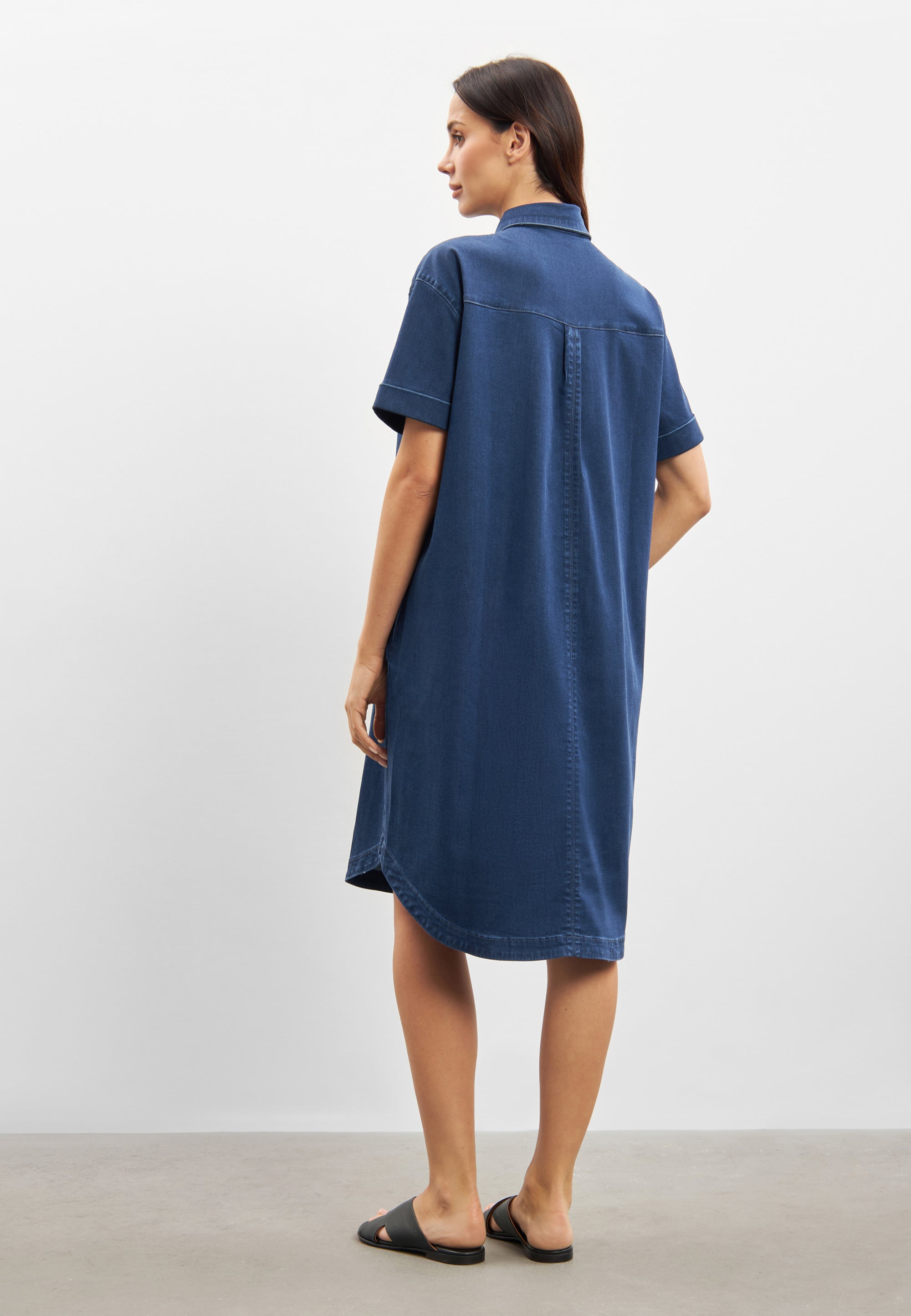 LAURIE womens vegan Denim Shirtdress Utta Oversize Ss Medium Blue Denim