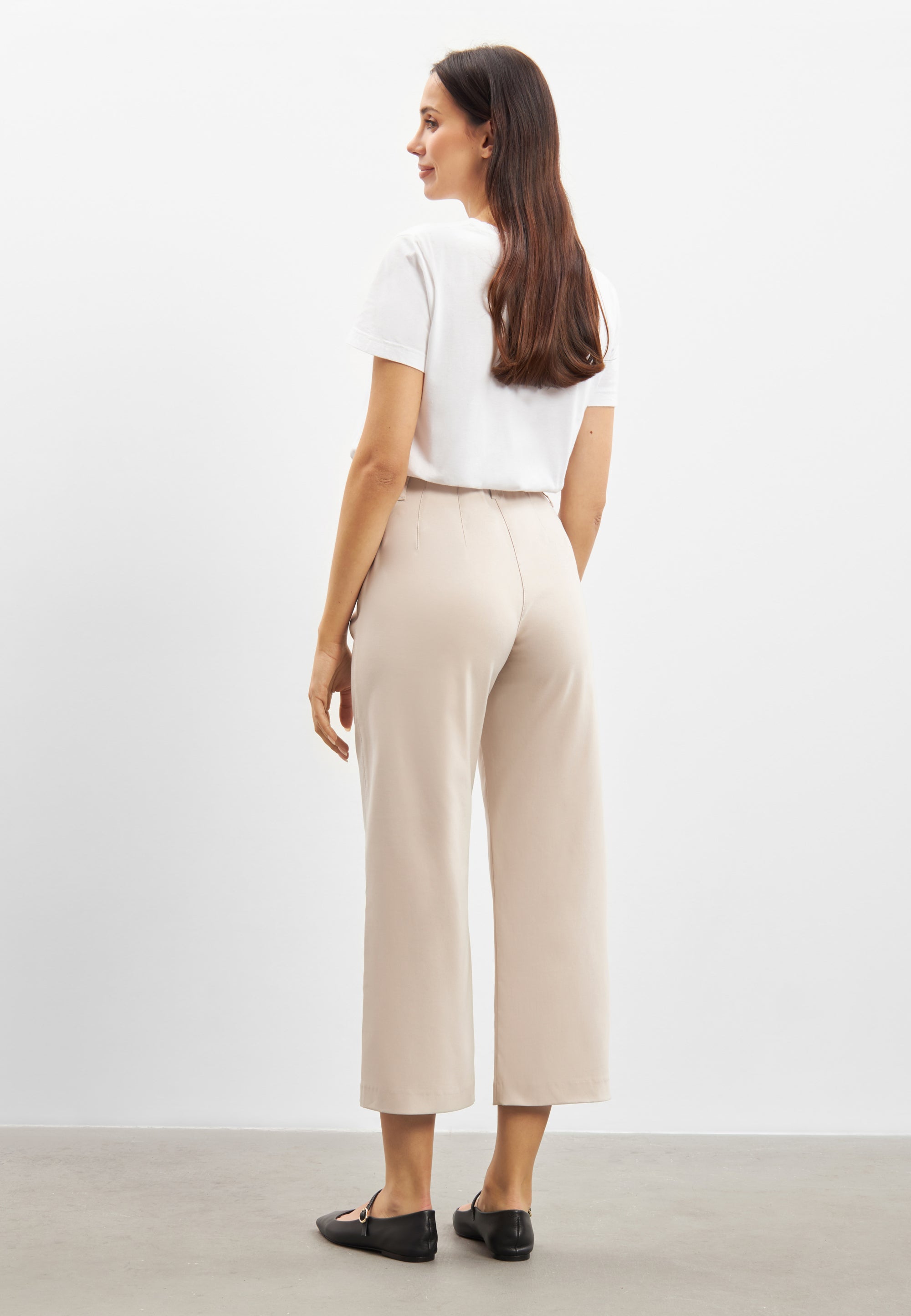 LAURIE womens vegan Loose Crop Pants Donna Grey Sand