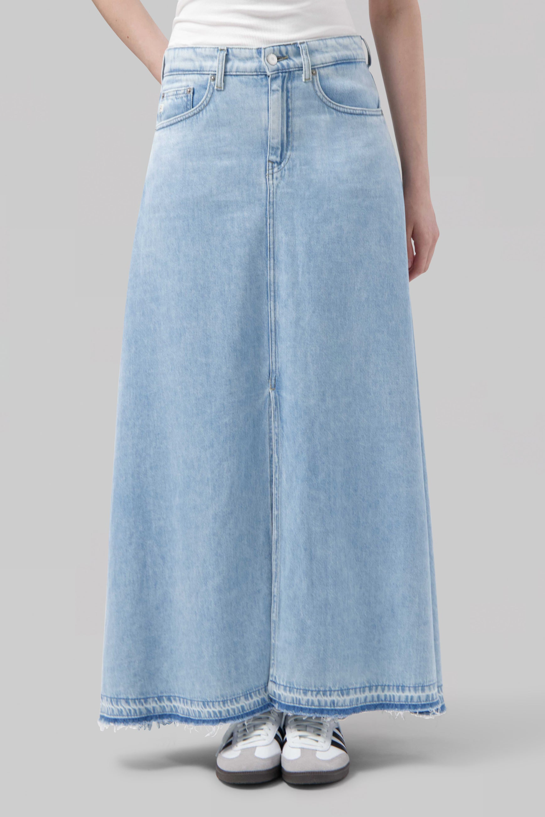 95860 - Damen vegan Rock Max Loose Flow Stone Vintage Blau