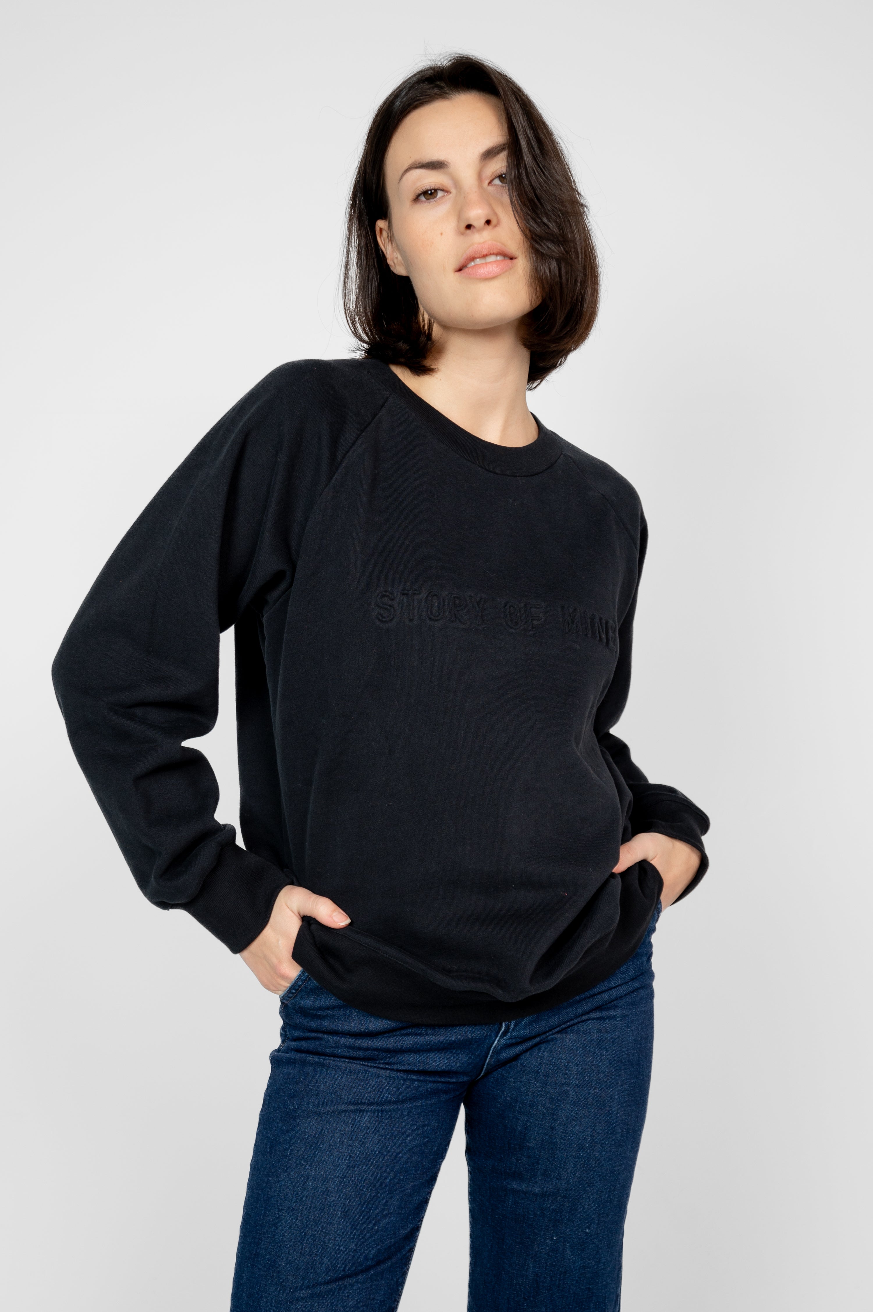 STORY OF MINE Damen vegan Sweatshirt Unisex Schwarz