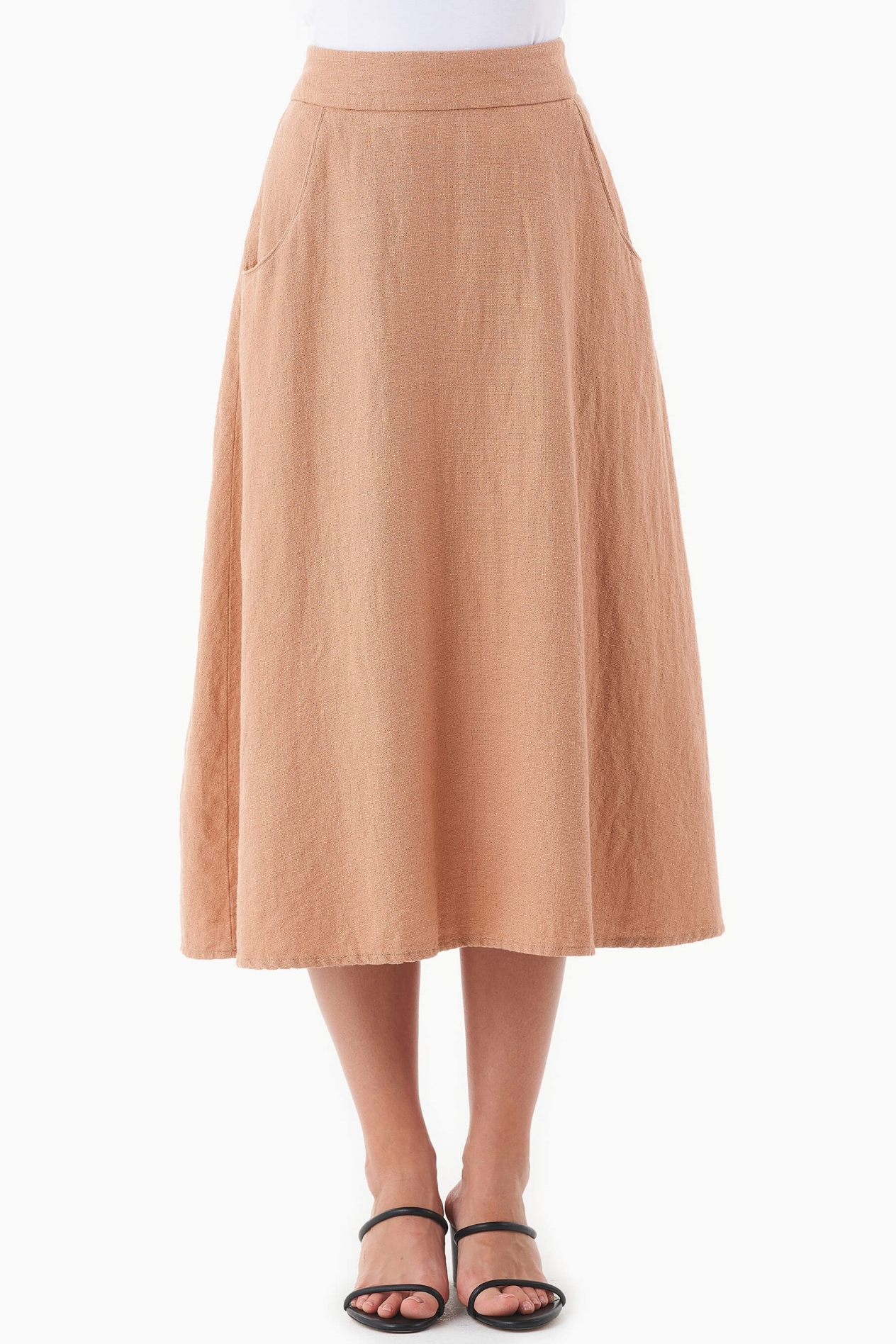 ORGANICATION Damen vegan Rock Midi Hellbraun / Hellbraun