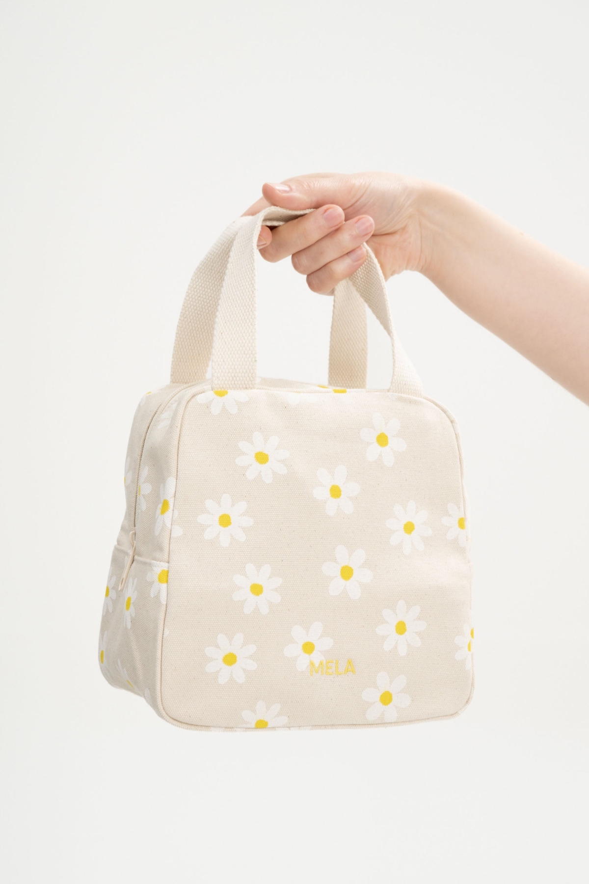 MELA womens vegan Bag Organizer Medium Jasmeet Greige /Daisy Print Cream