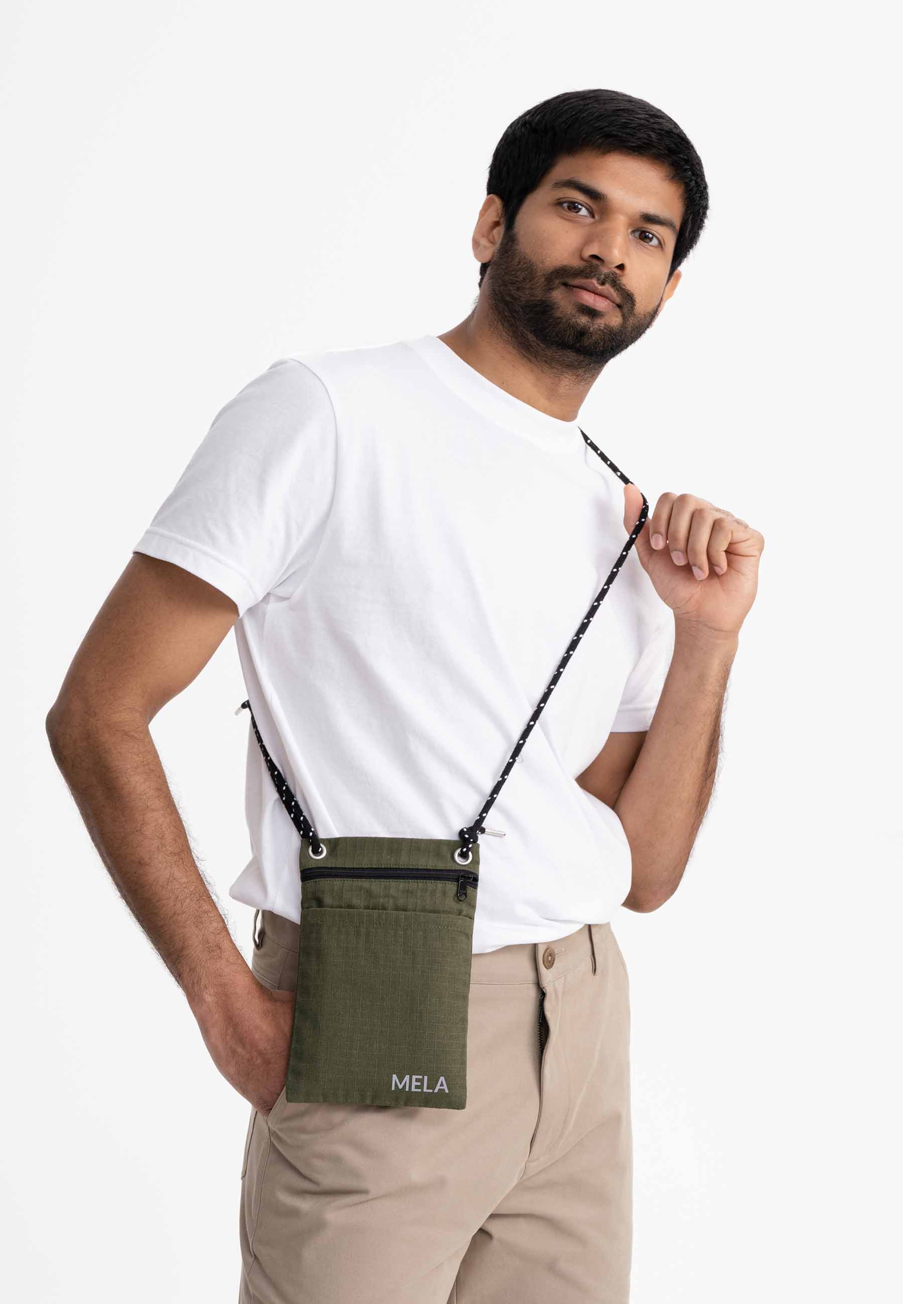 MELA womens vegan Bag Saanvi Ripstop Dark Olive