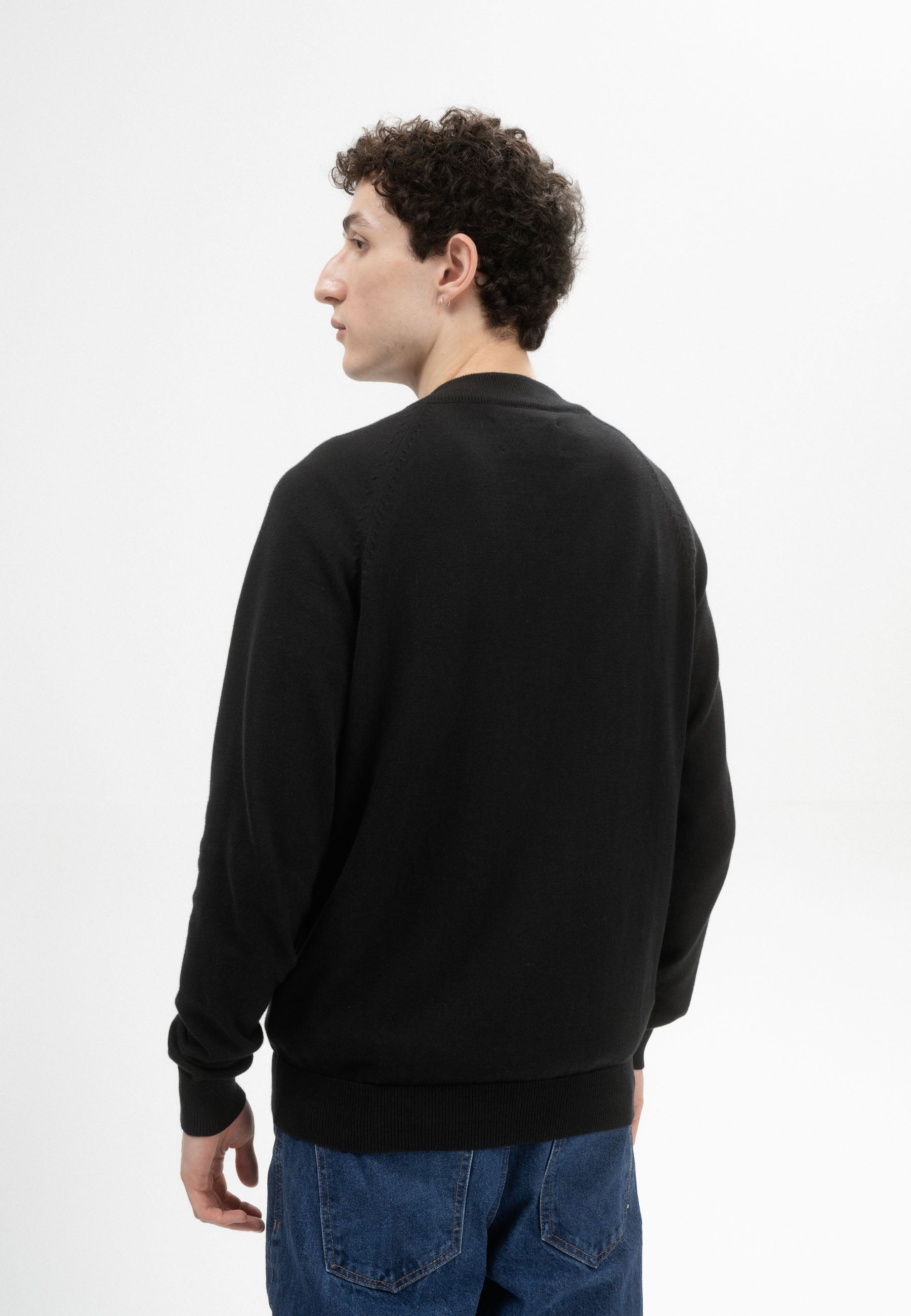 MELA men vegan Knitted Jacket Shamial Black